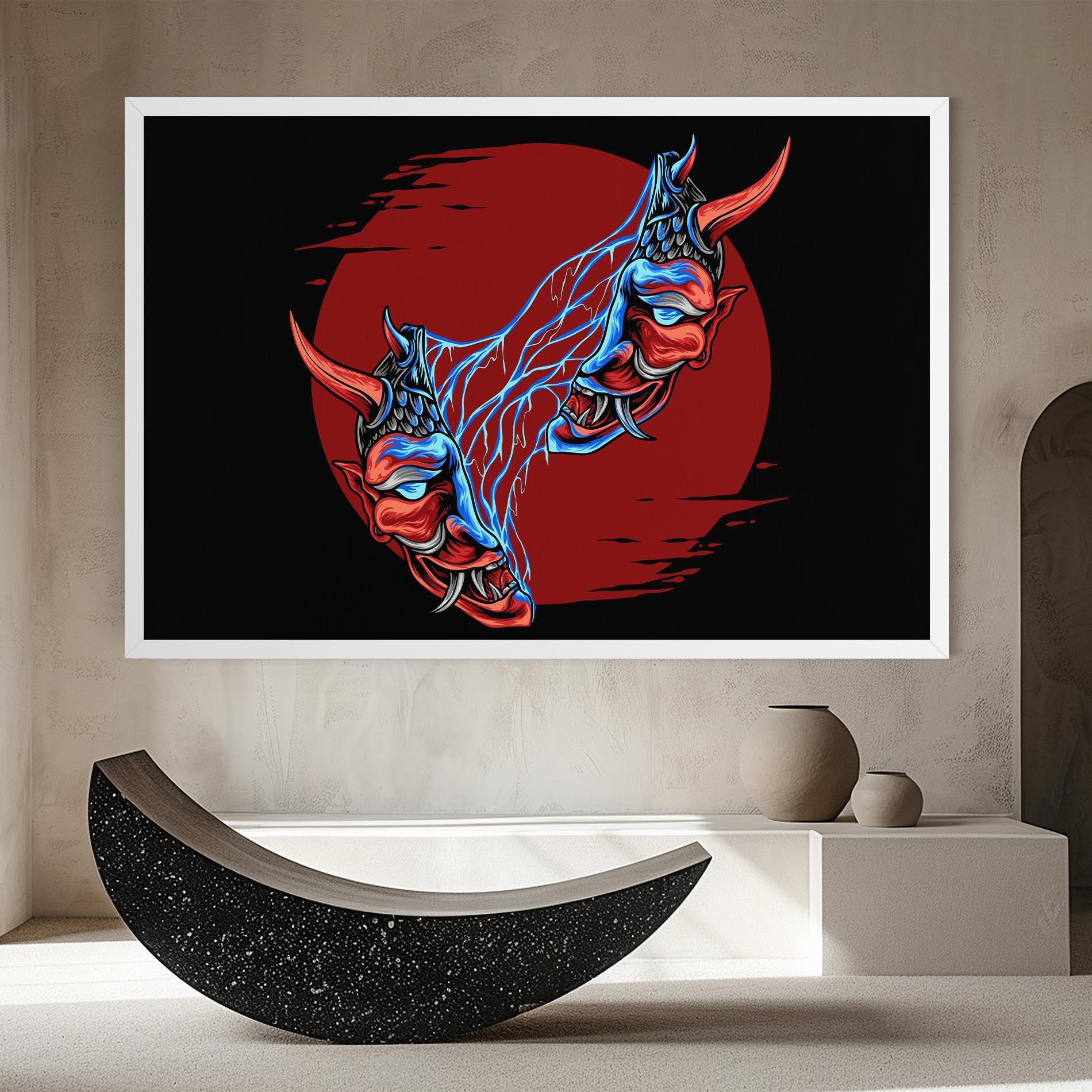 Leinwandbild Japanese Mask mockup 8