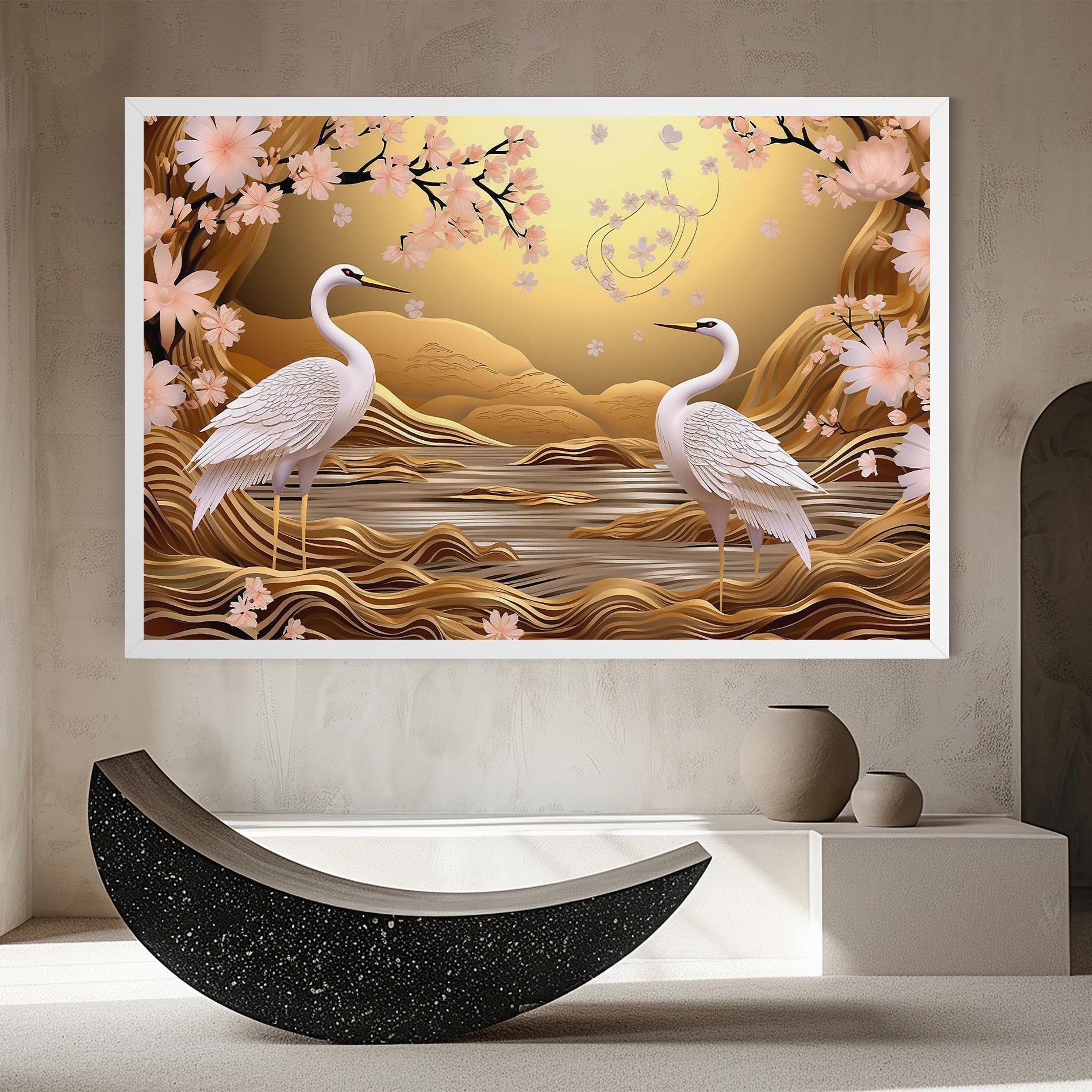 Leinwandbild Pink Chinese Flowers mockup 8