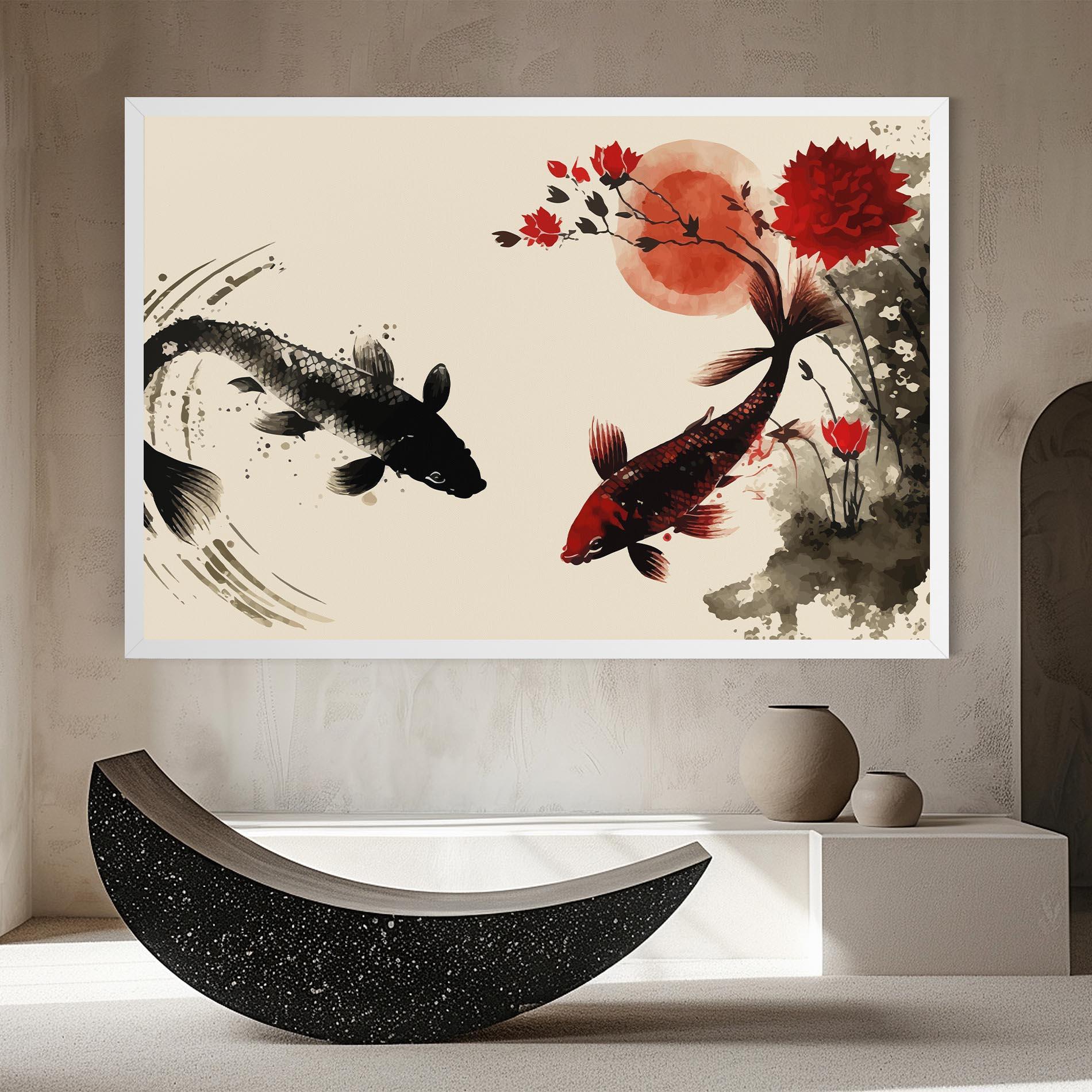 Leinwandbild Sunset Red Flower mockup 8