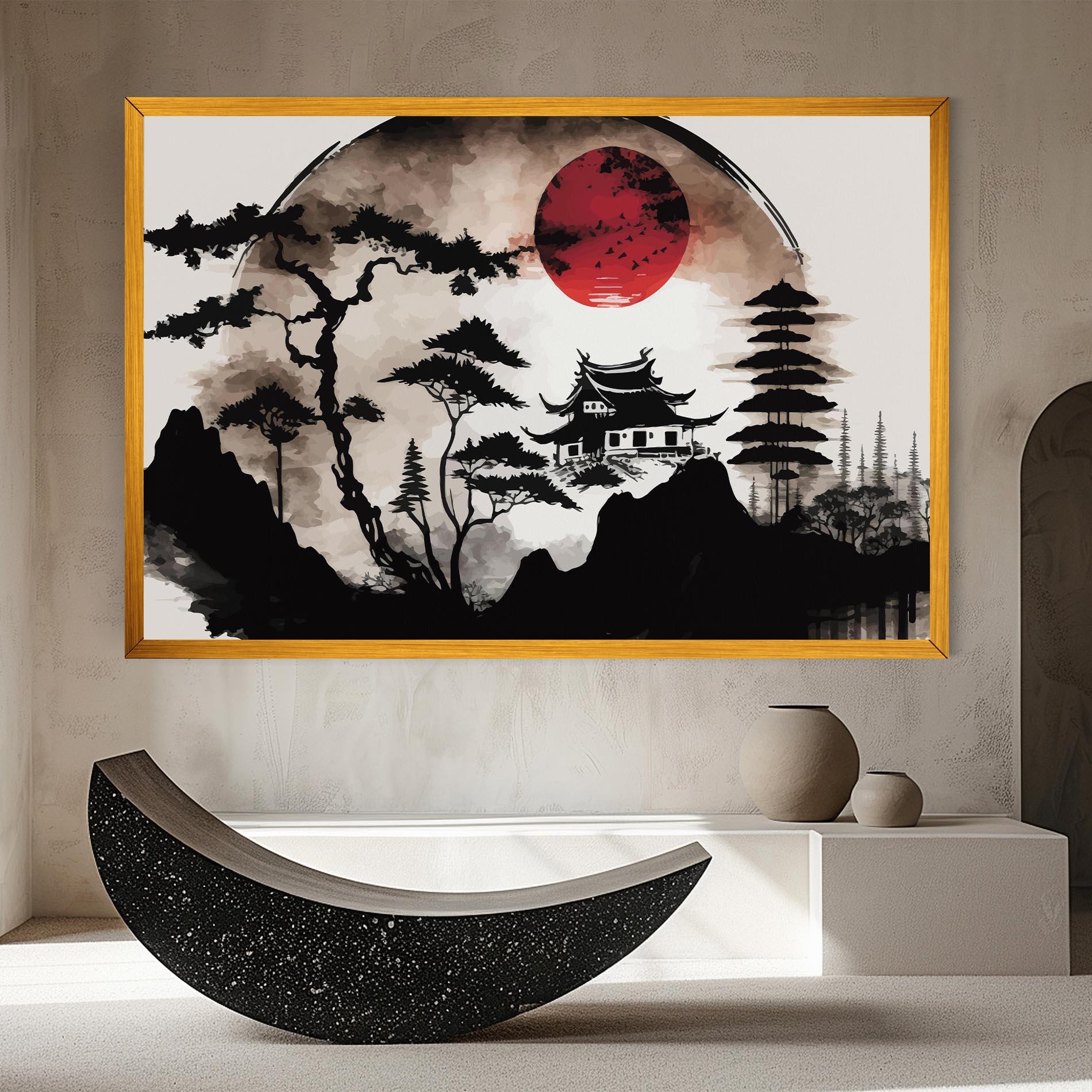 Leinwandbild Asian Red Moon mockup 8