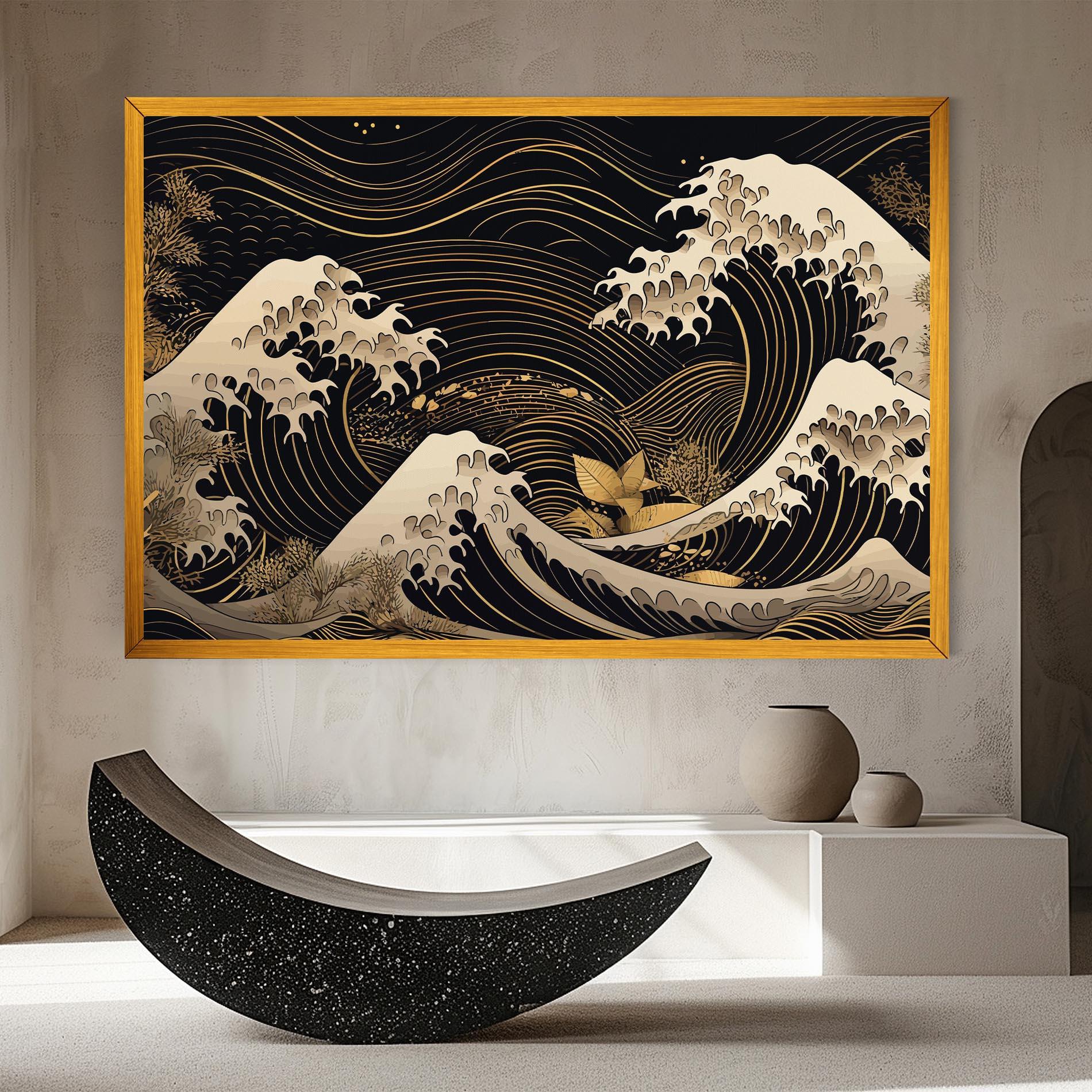 Leinwandbild Asiatic Gold Wave mockup 8