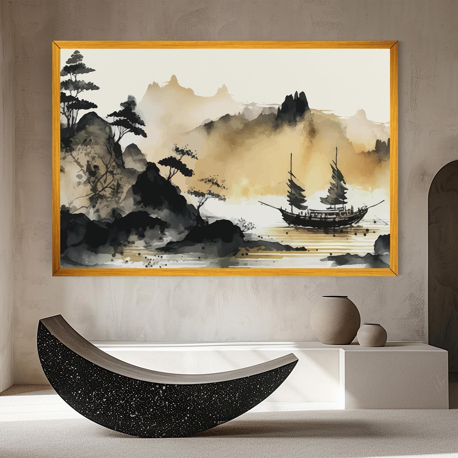 Leinwandbild Asiatic Grey Cream mockup 8