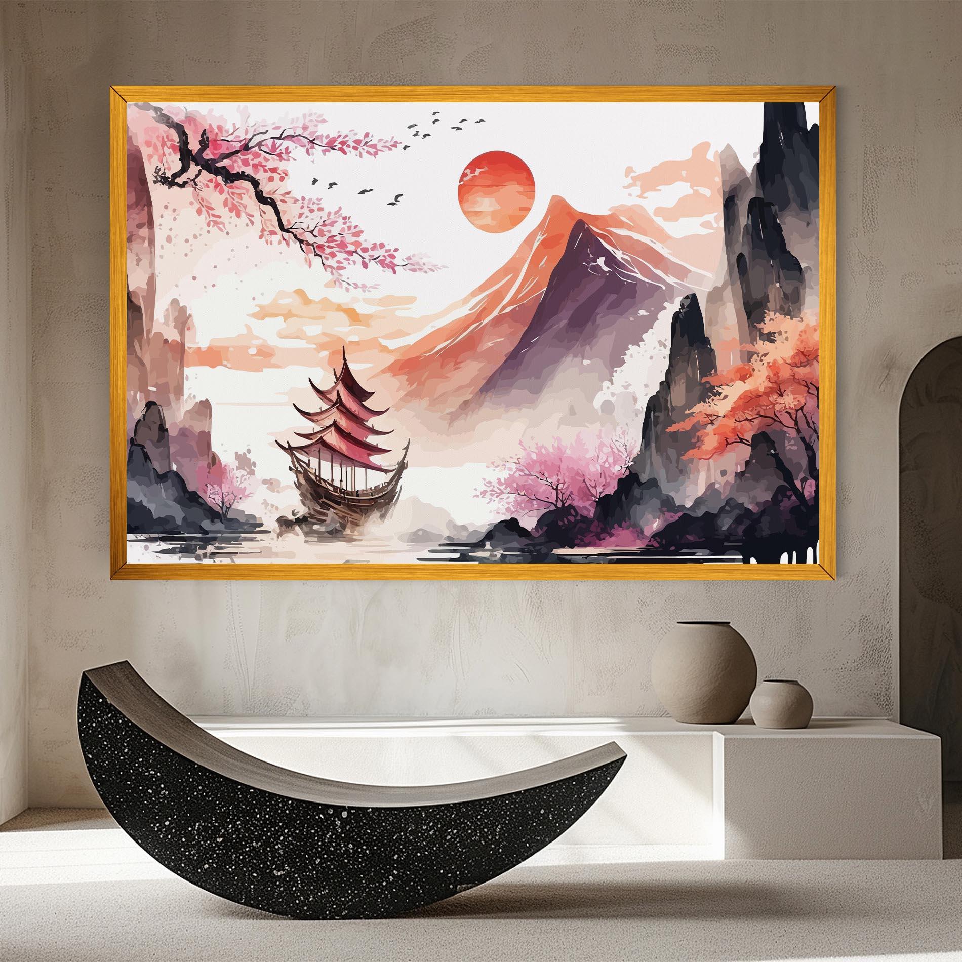 Leinwandbild Asiatic Purple Mountain mockup 8