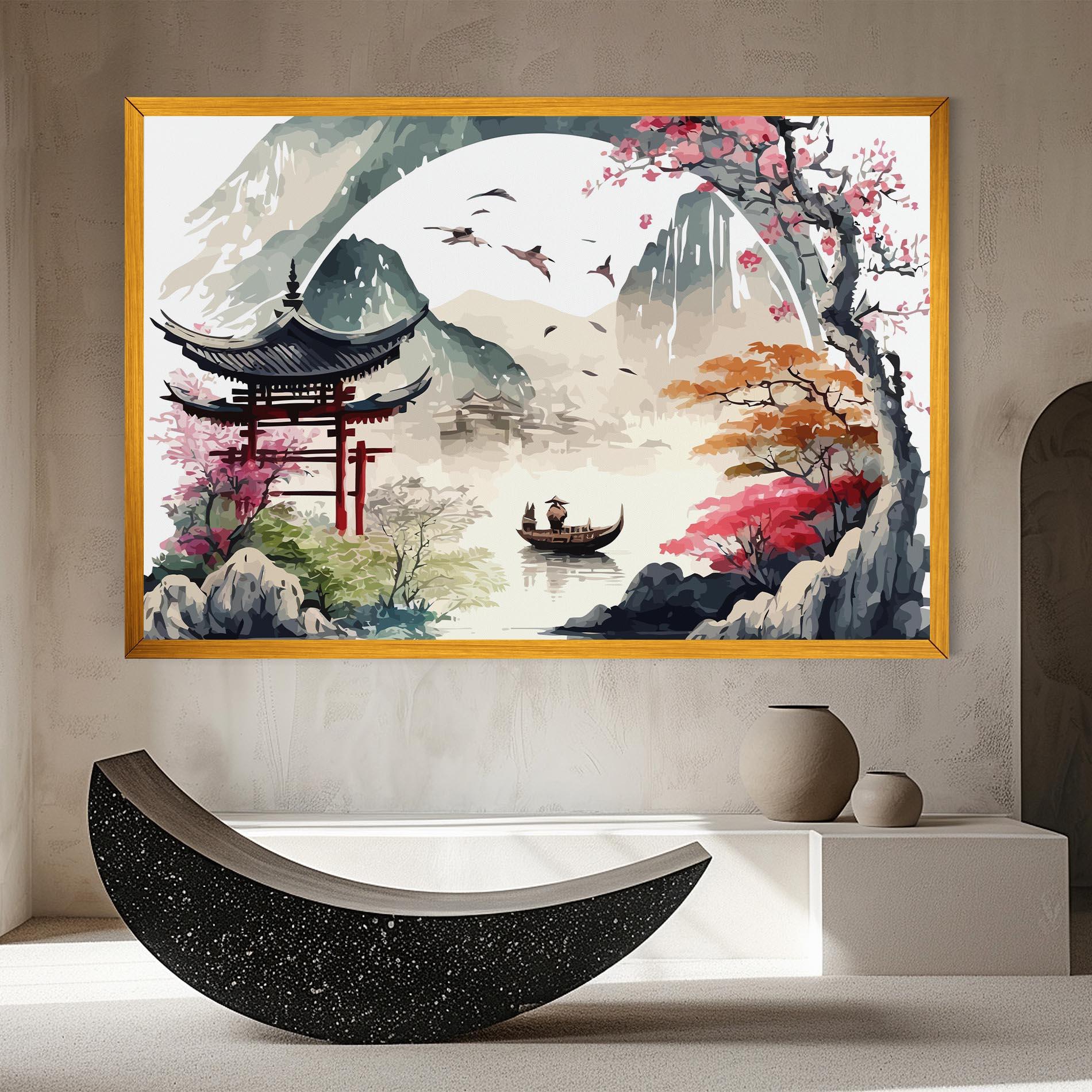 Leinwandbild Beautiful Asiatic View mockup 8