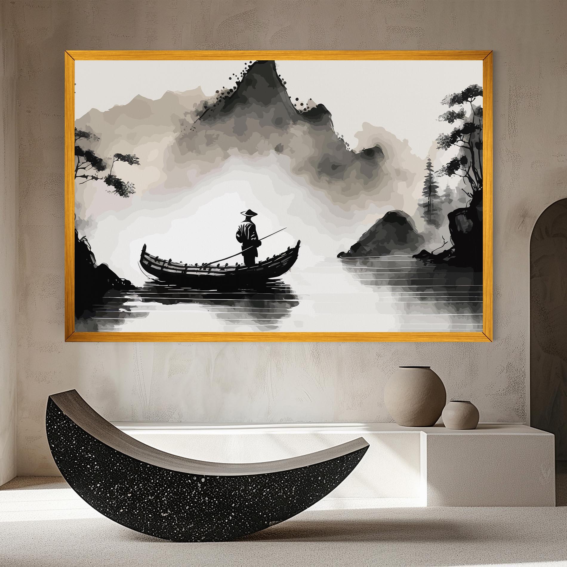 Leinwandbild Black Ink Boat mockup 8