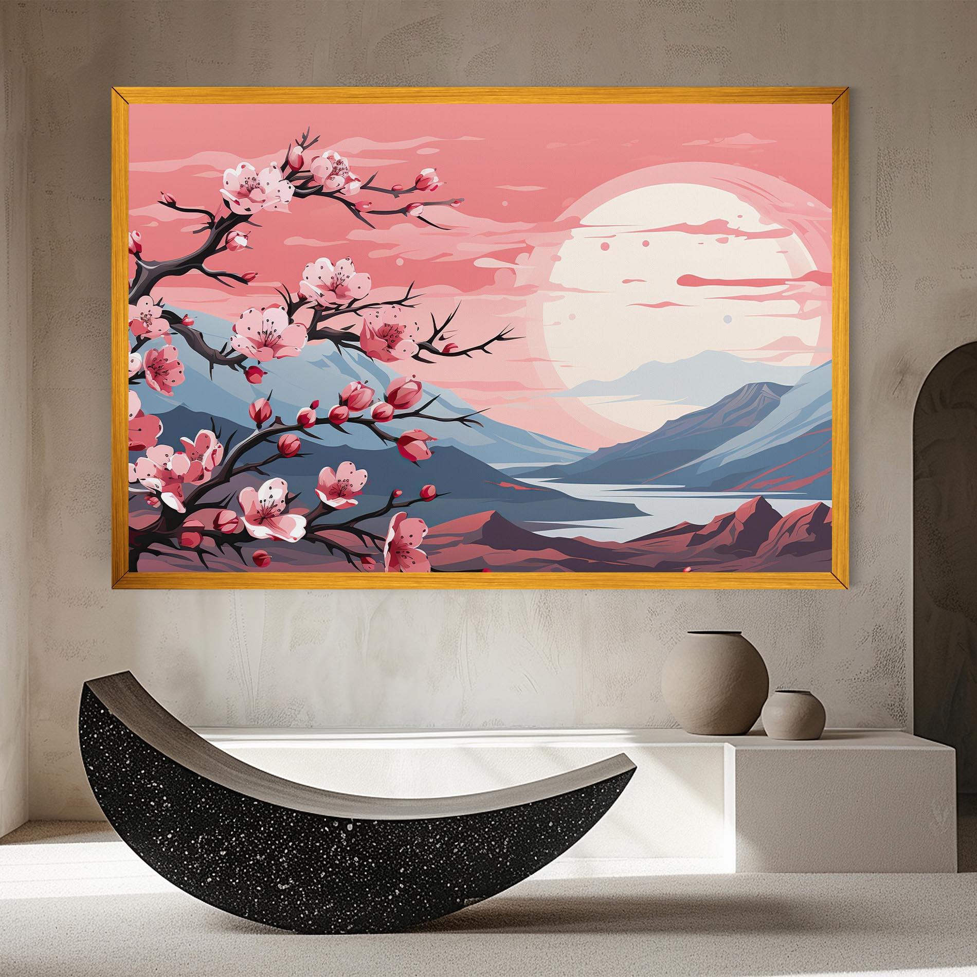 Leinwandbild Chinese Cherry Blossoms mockup 8