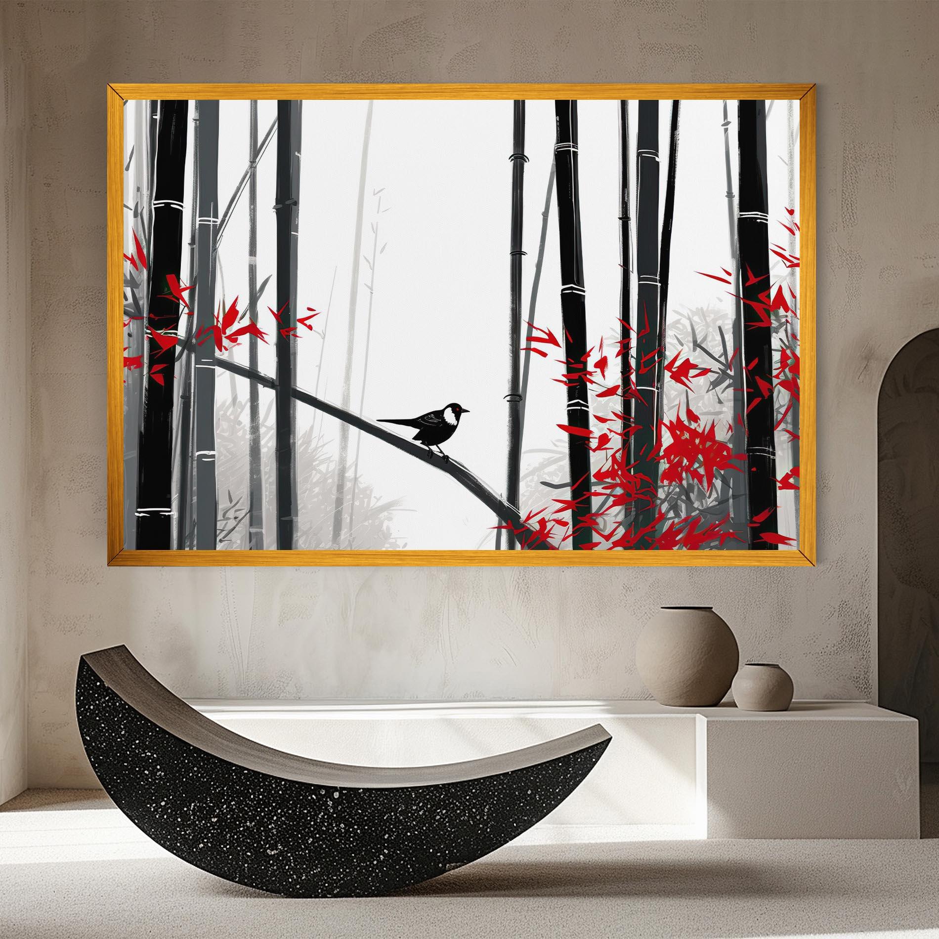 Leinwandbild Chinese Red Leafs mockup 8