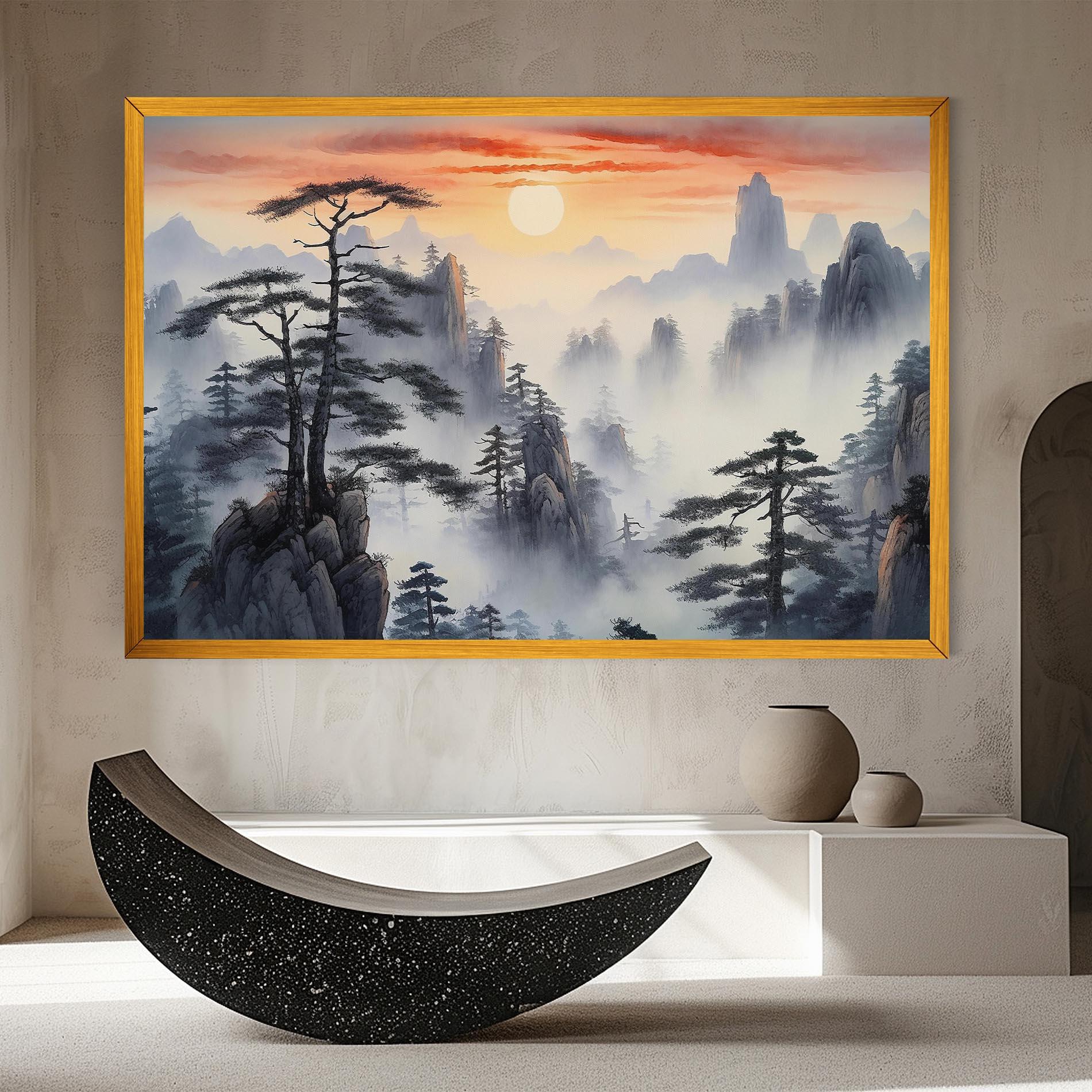 Leinwandbild Fog Trees mockup 8
