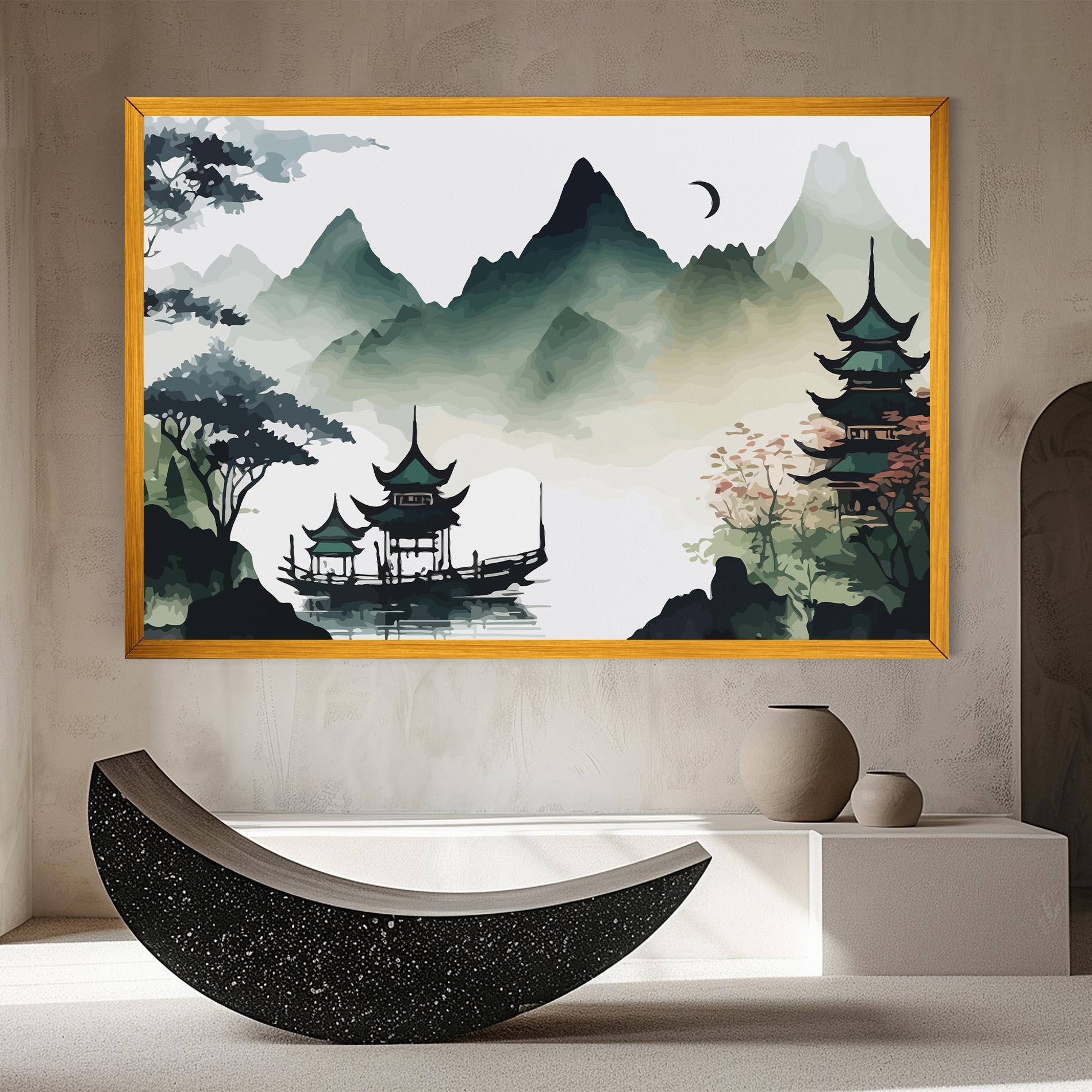 Leinwandbild Green Mountain Moon mockup 8