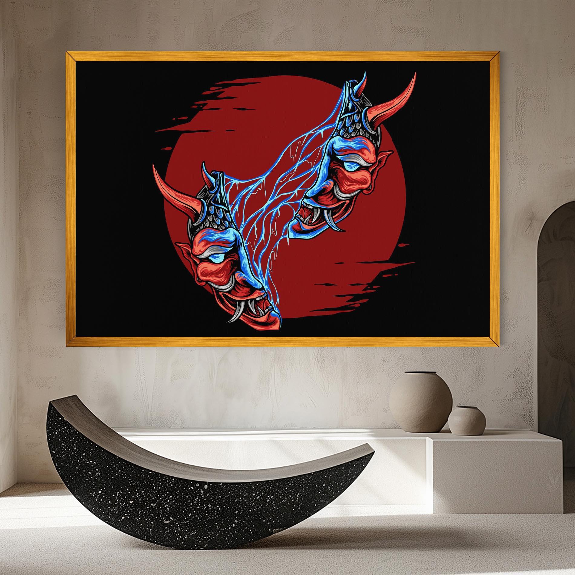 Leinwandbild Japanese Mask mockup 8