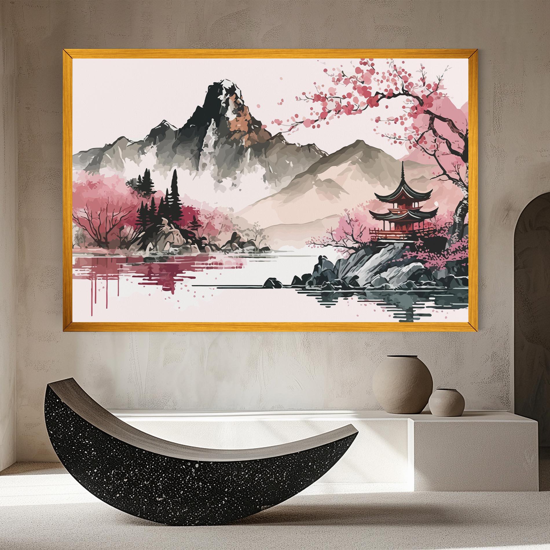 Leinwandbild Pink Asian View mockup 8
