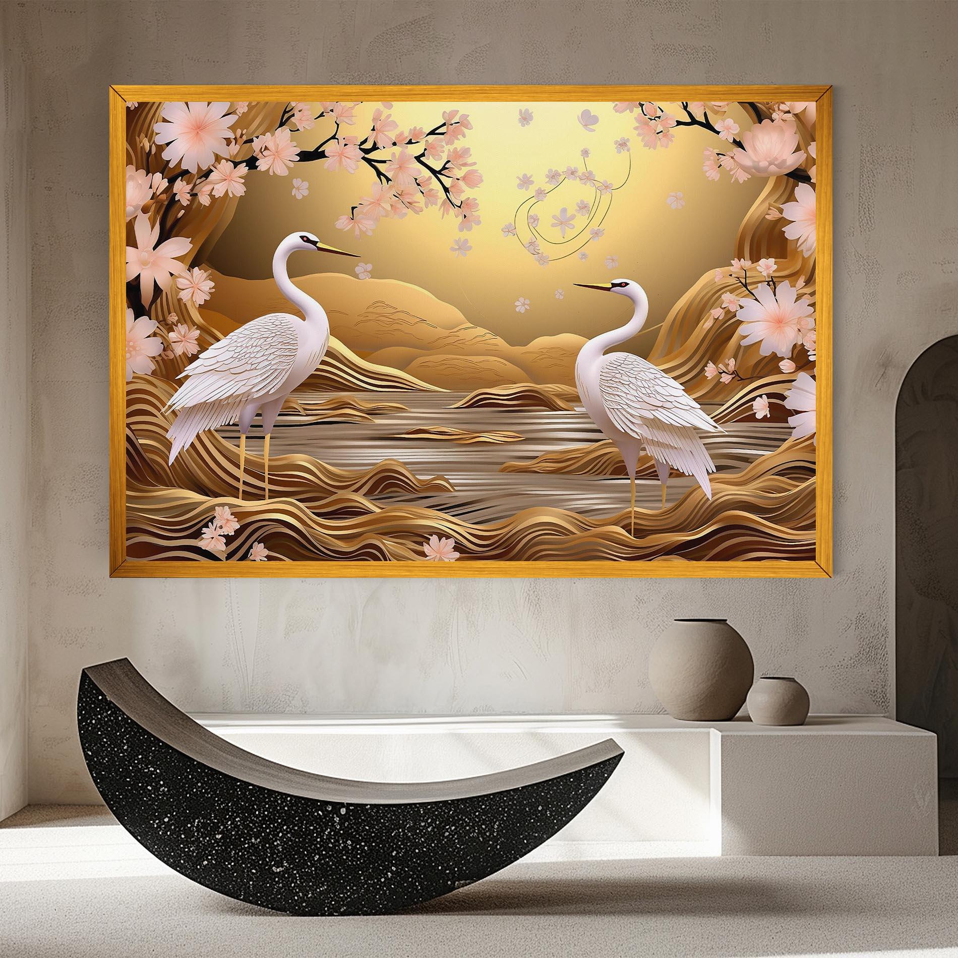 Leinwandbild Pink Chinese Flowers mockup 8