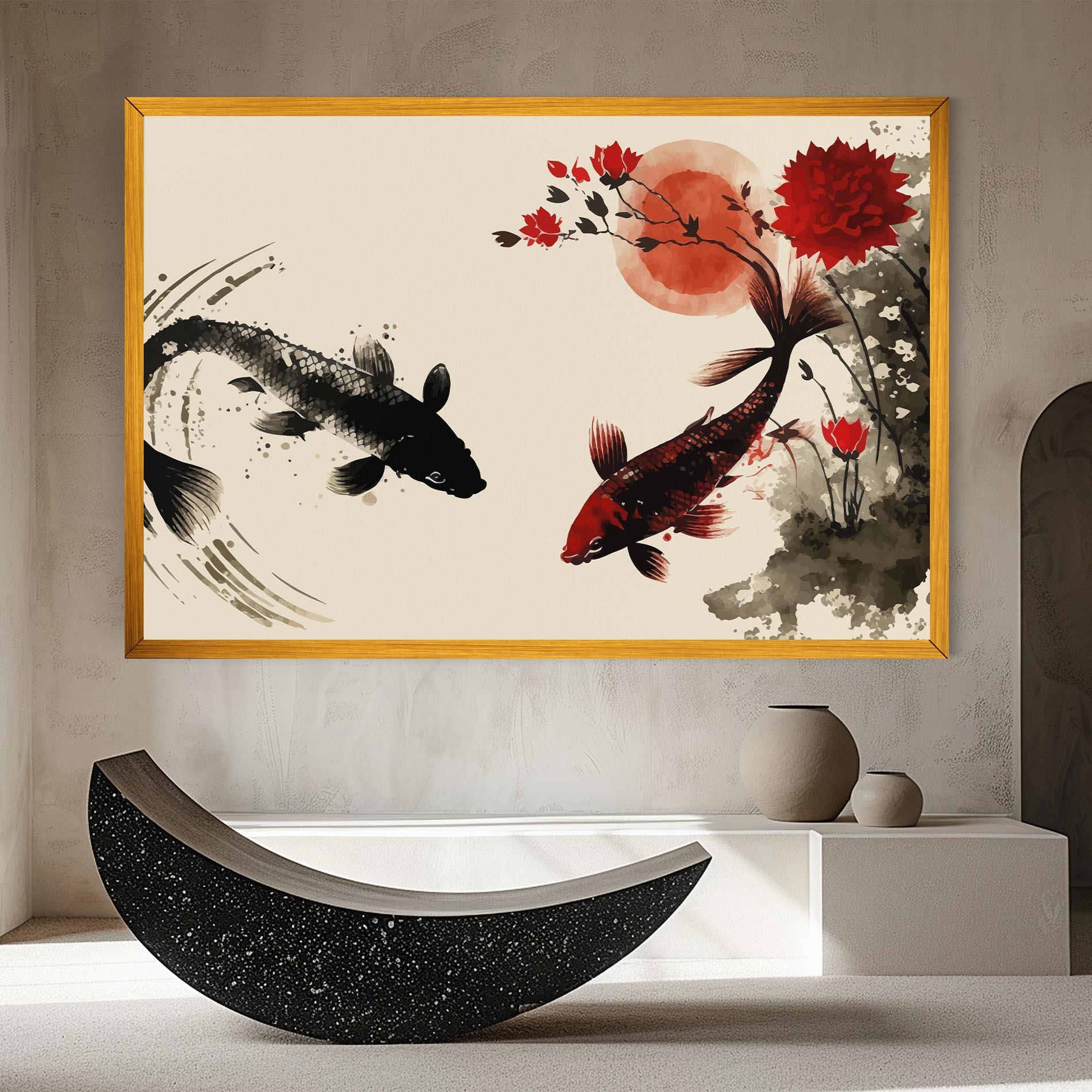 Leinwandbild Sunset Red Flower mockup 8