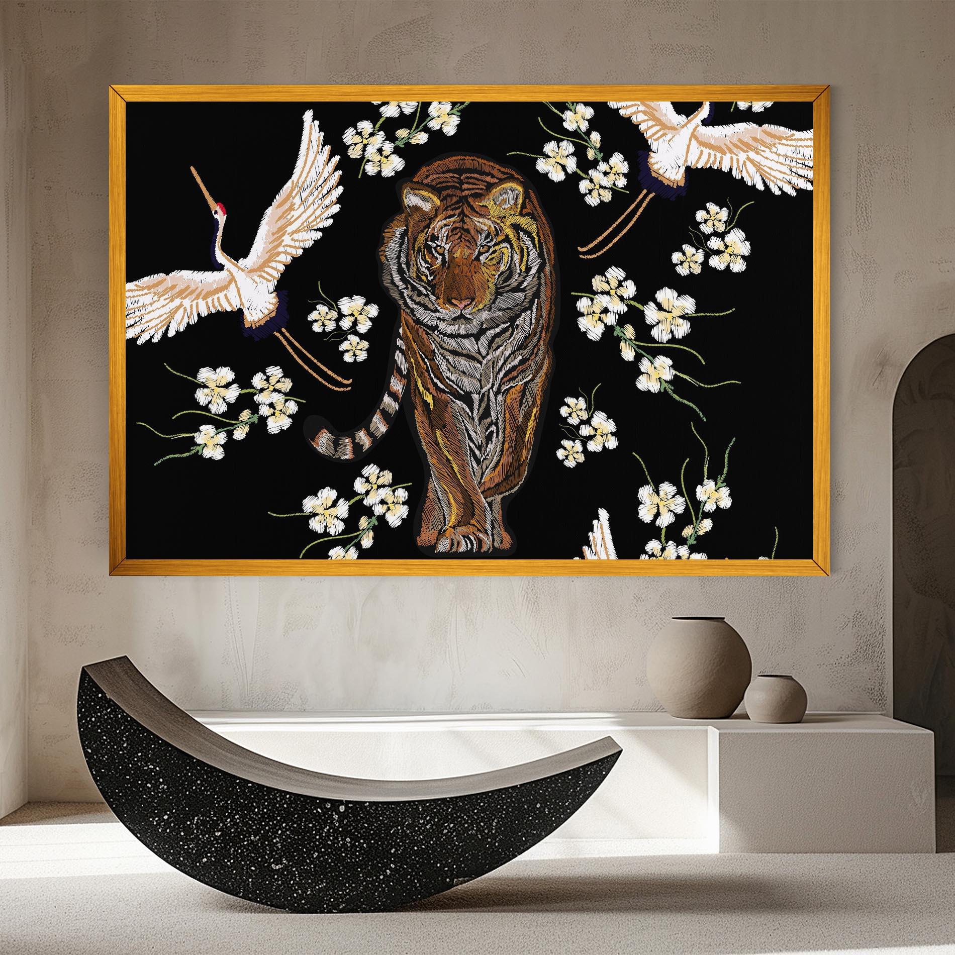 Leinwandbild Tiger Birds Art mockup 8