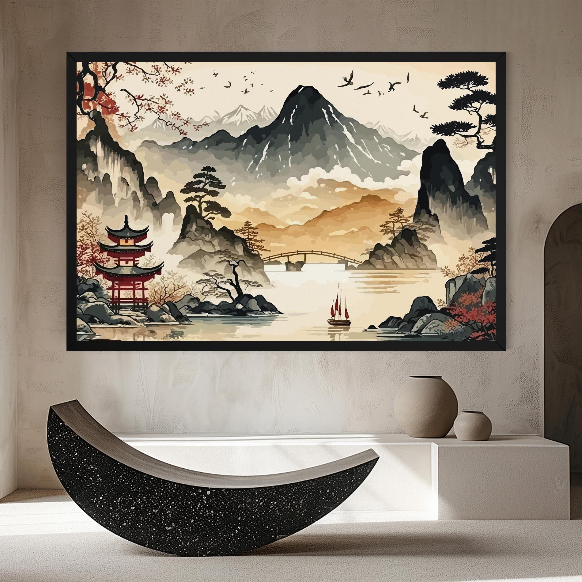 Leinwandbild Asian Mountain View mockup 8
