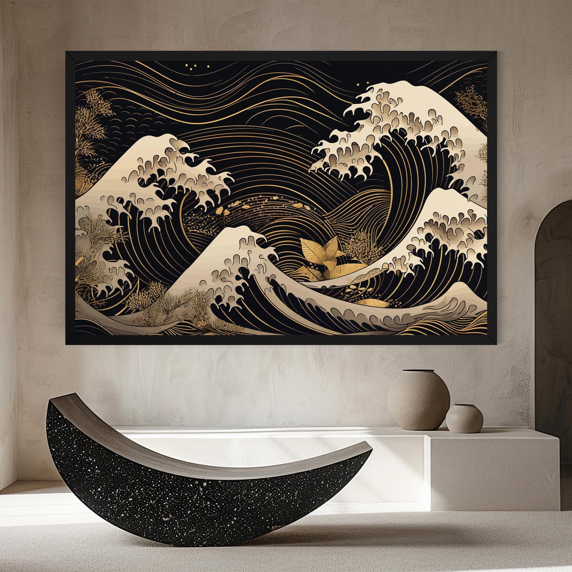 Leinwandbild Asiatic Gold Wave mockup 8