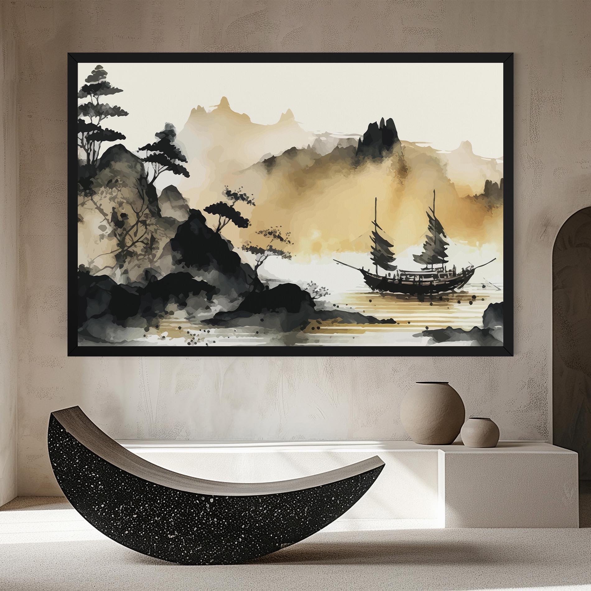 Leinwandbild Asiatic Grey Cream mockup 8