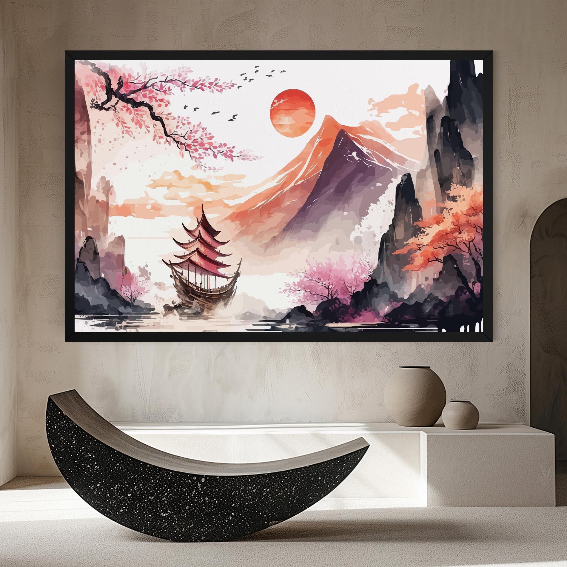 Leinwandbild Asiatic Purple Mountain mockup 8