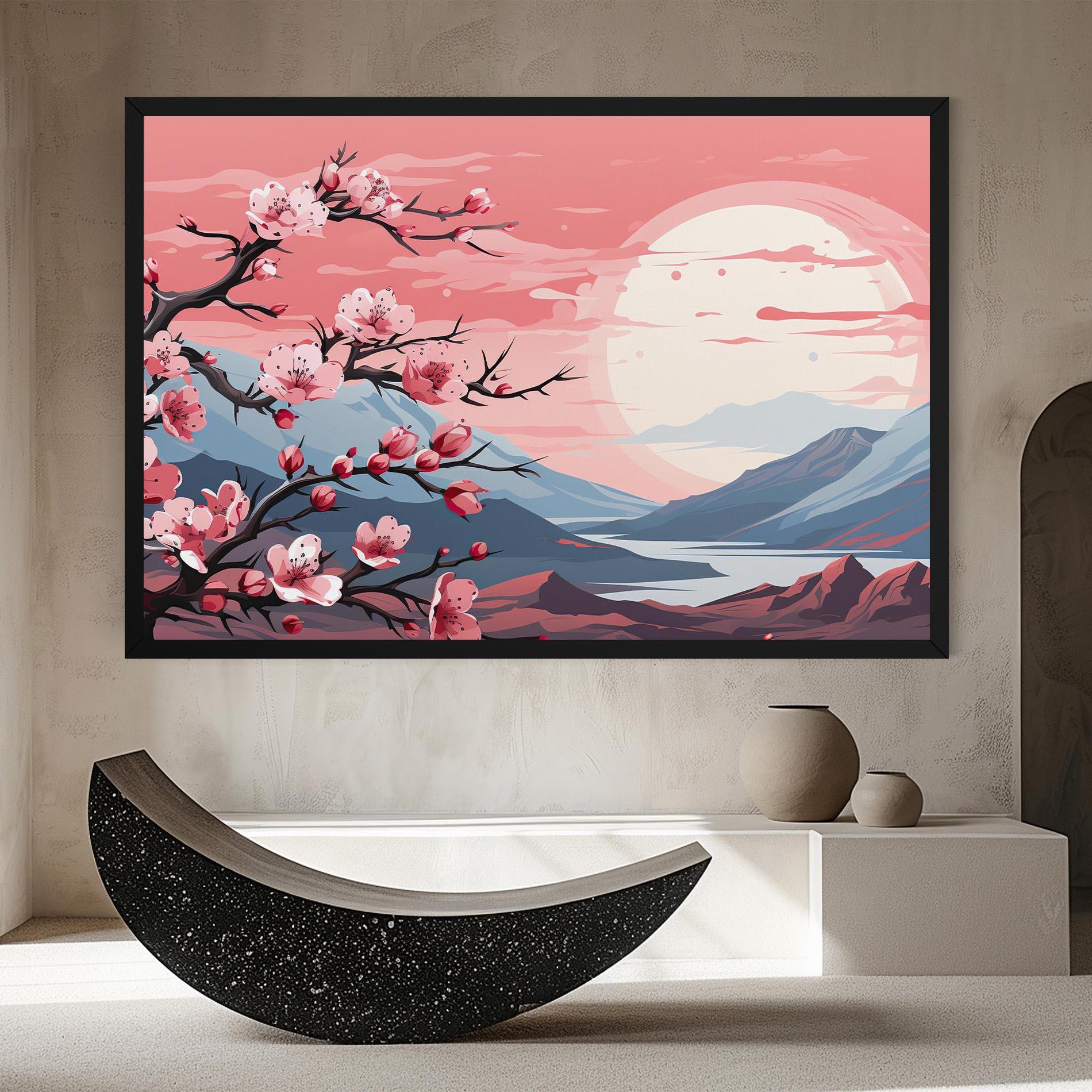 Leinwandbild Chinese Cherry Blossoms mockup 8