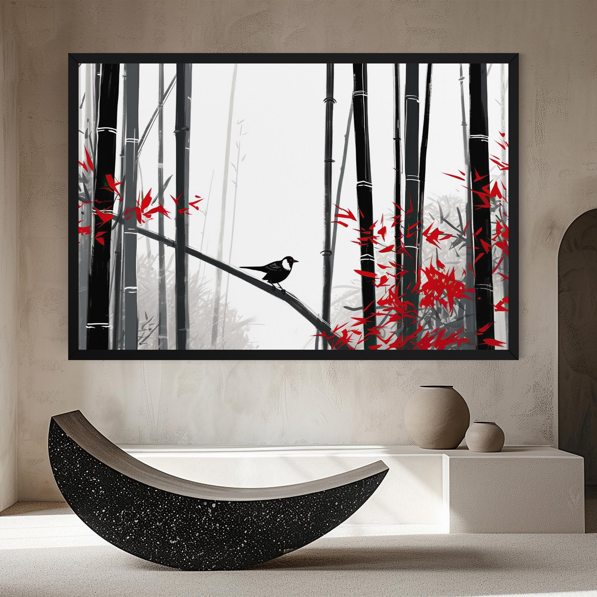 Leinwandbild Chinese Red Leafs mockup 8