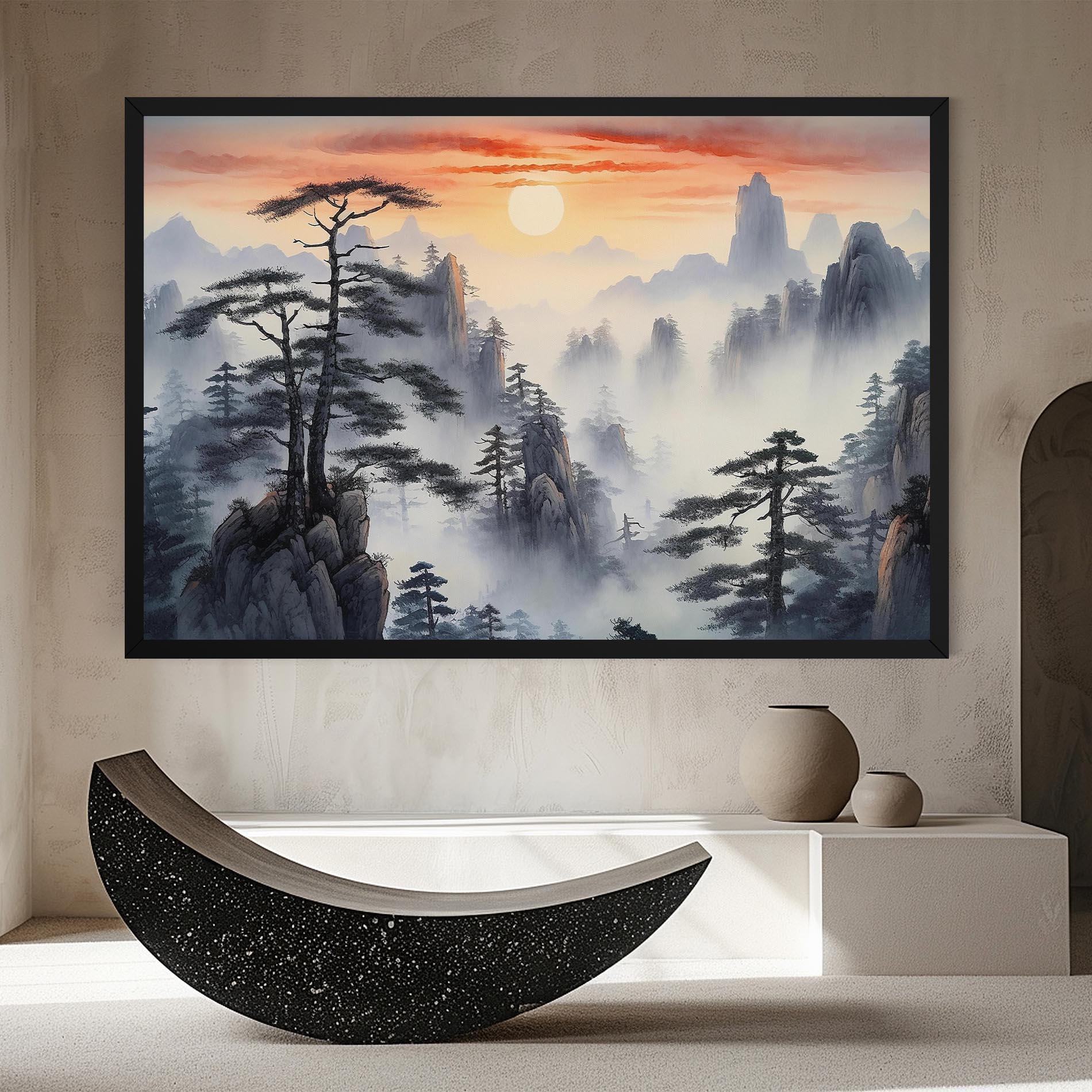 Leinwandbild Fog Trees mockup 8