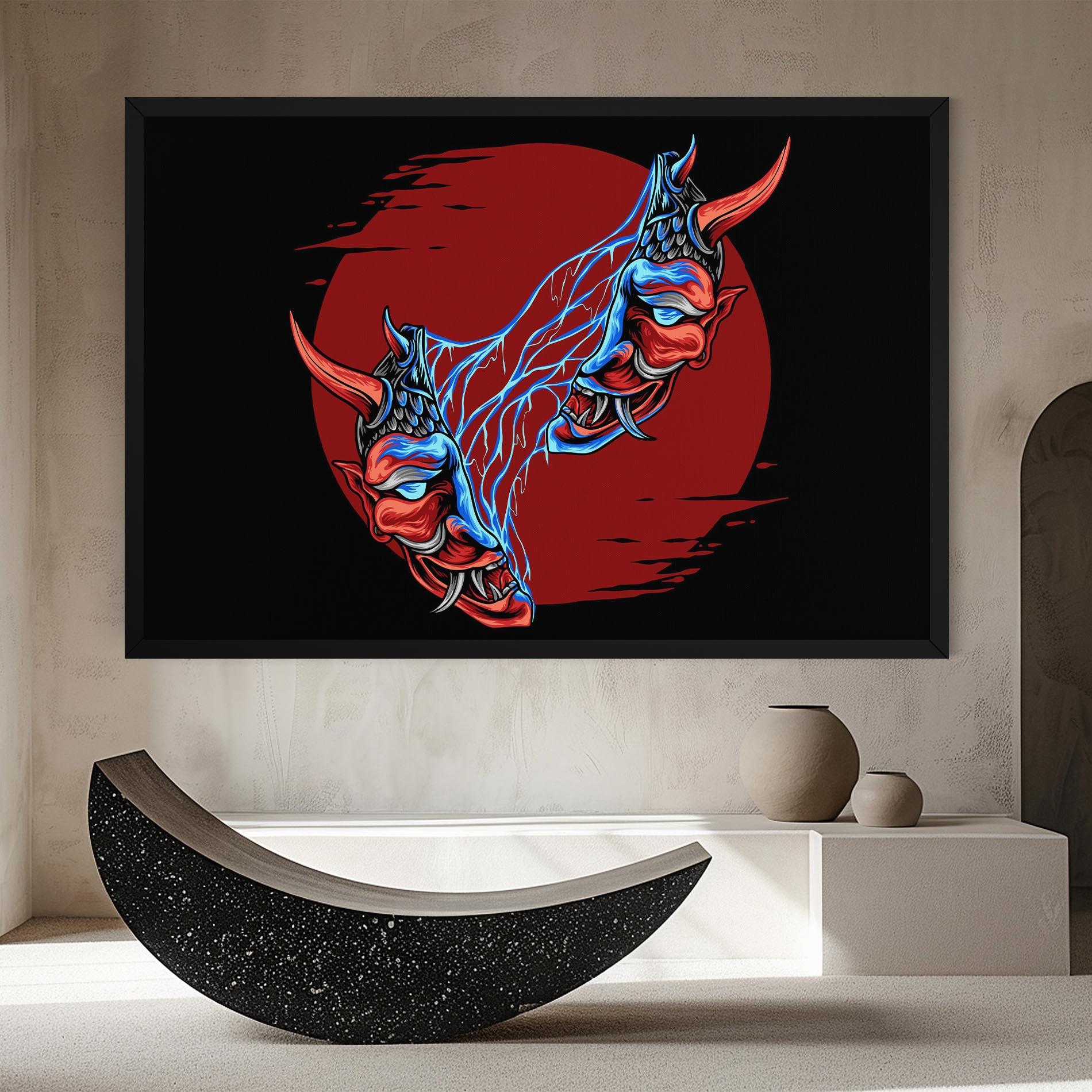 Leinwandbild Japanese Mask mockup 8