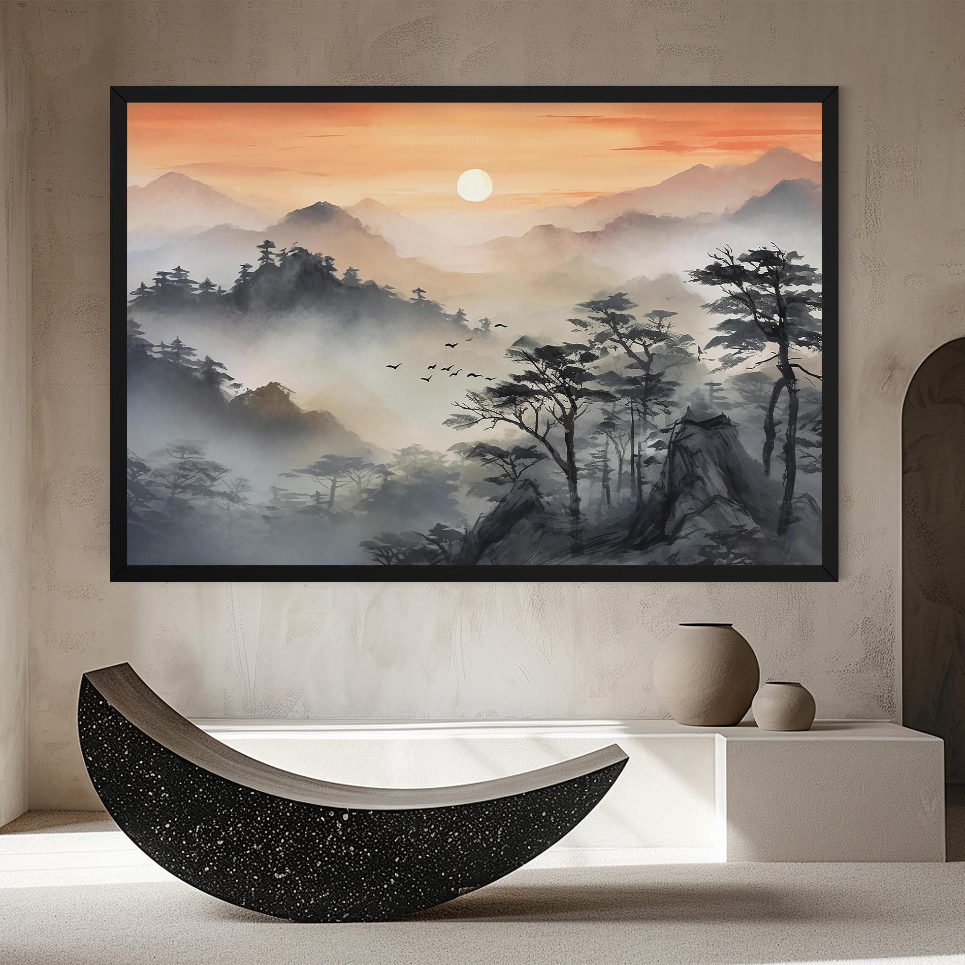 Leinwandbild Sunset Fog mockup 8