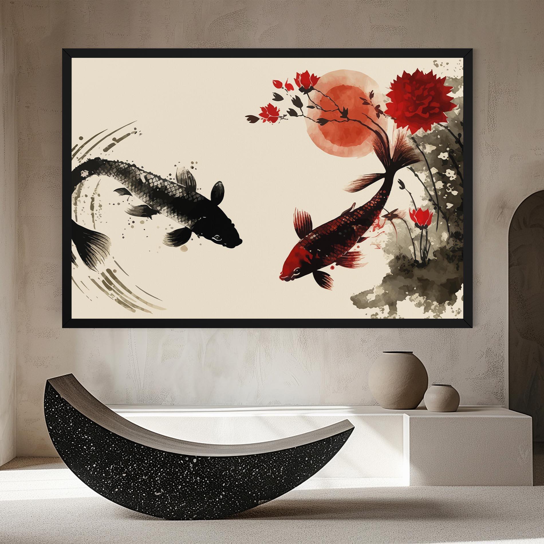 Leinwandbild Sunset Red Flower mockup 8