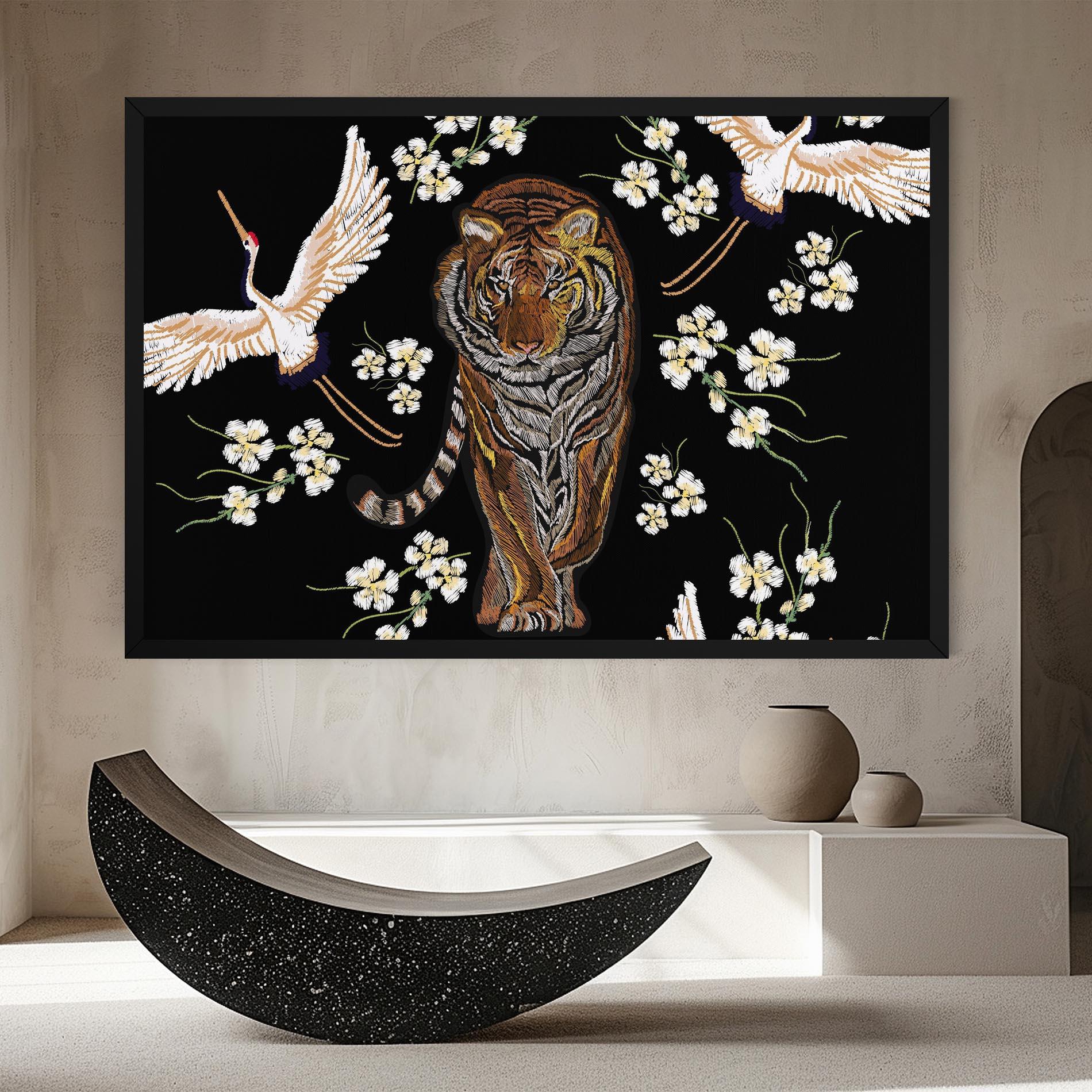 Leinwandbild Tiger Birds Art mockup 8