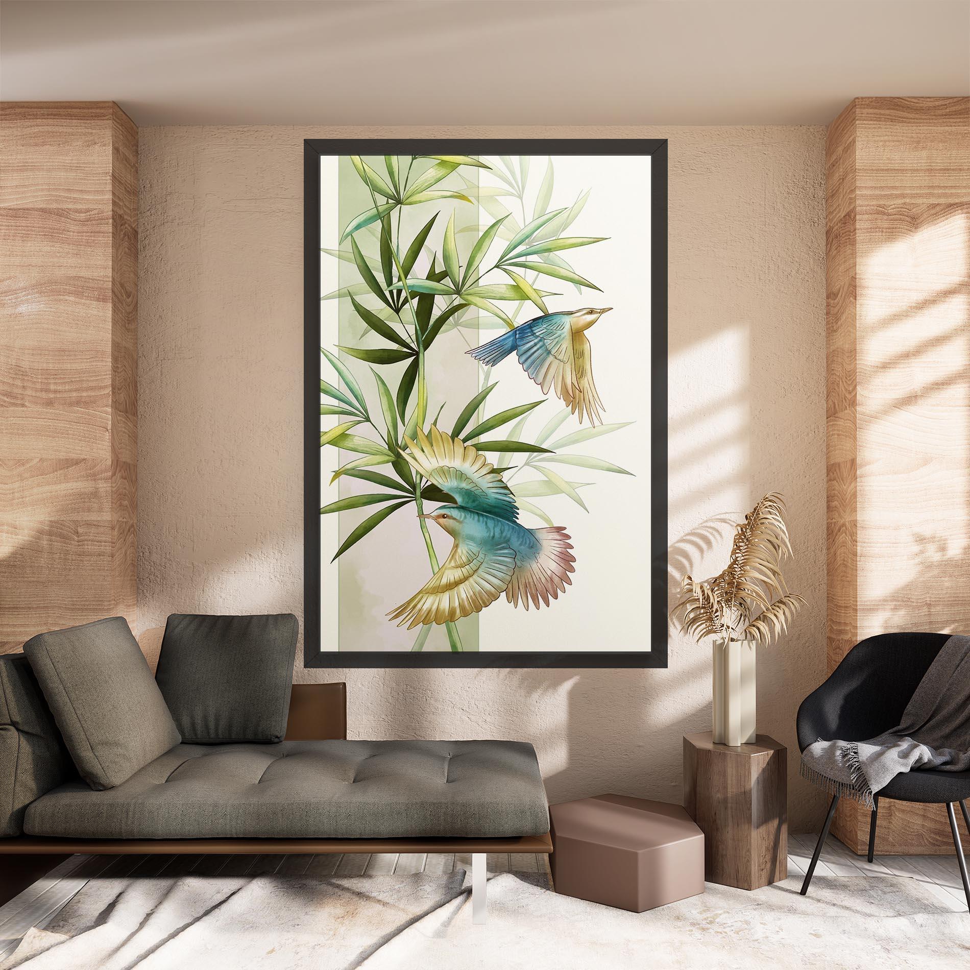 Leinwandbild Asiatic Blue Birds mockup 8
