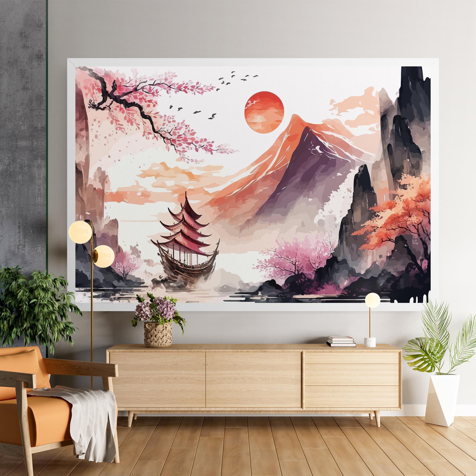 Leinwandbild Asiatic Purple Mountain mockup 9