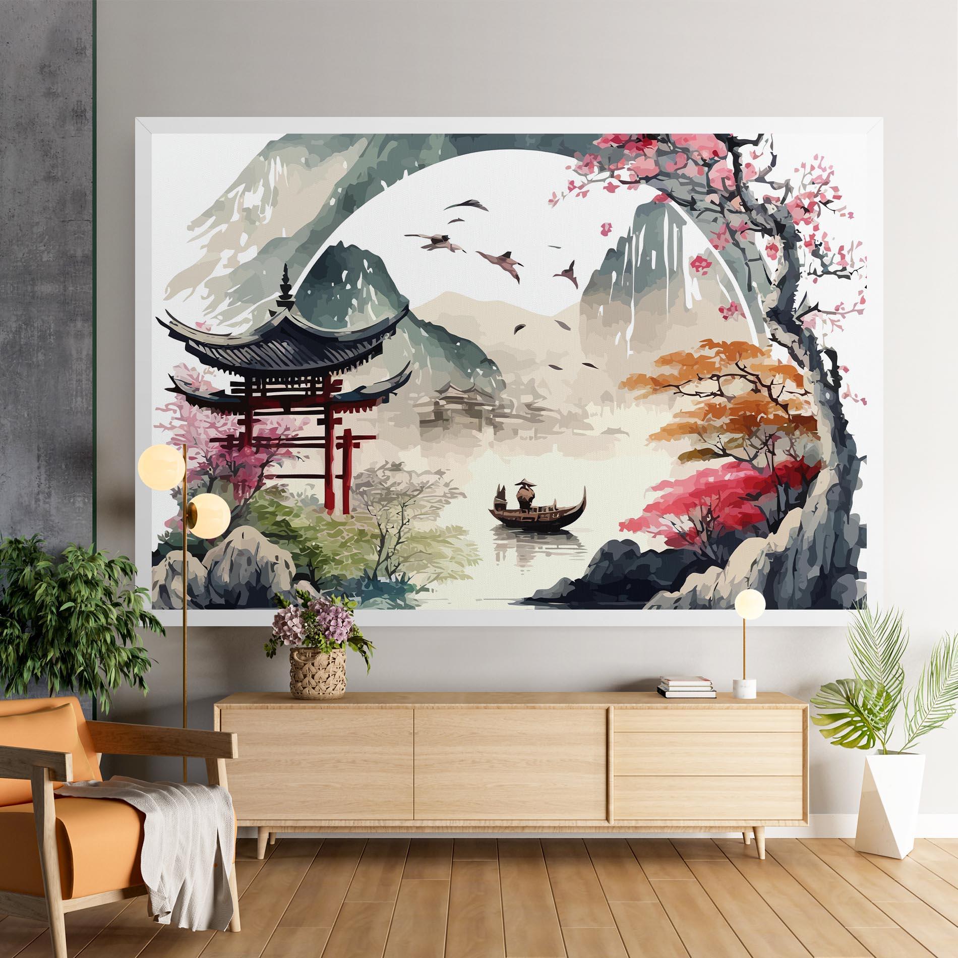 Leinwandbild Beautiful Asiatic View mockup 9
