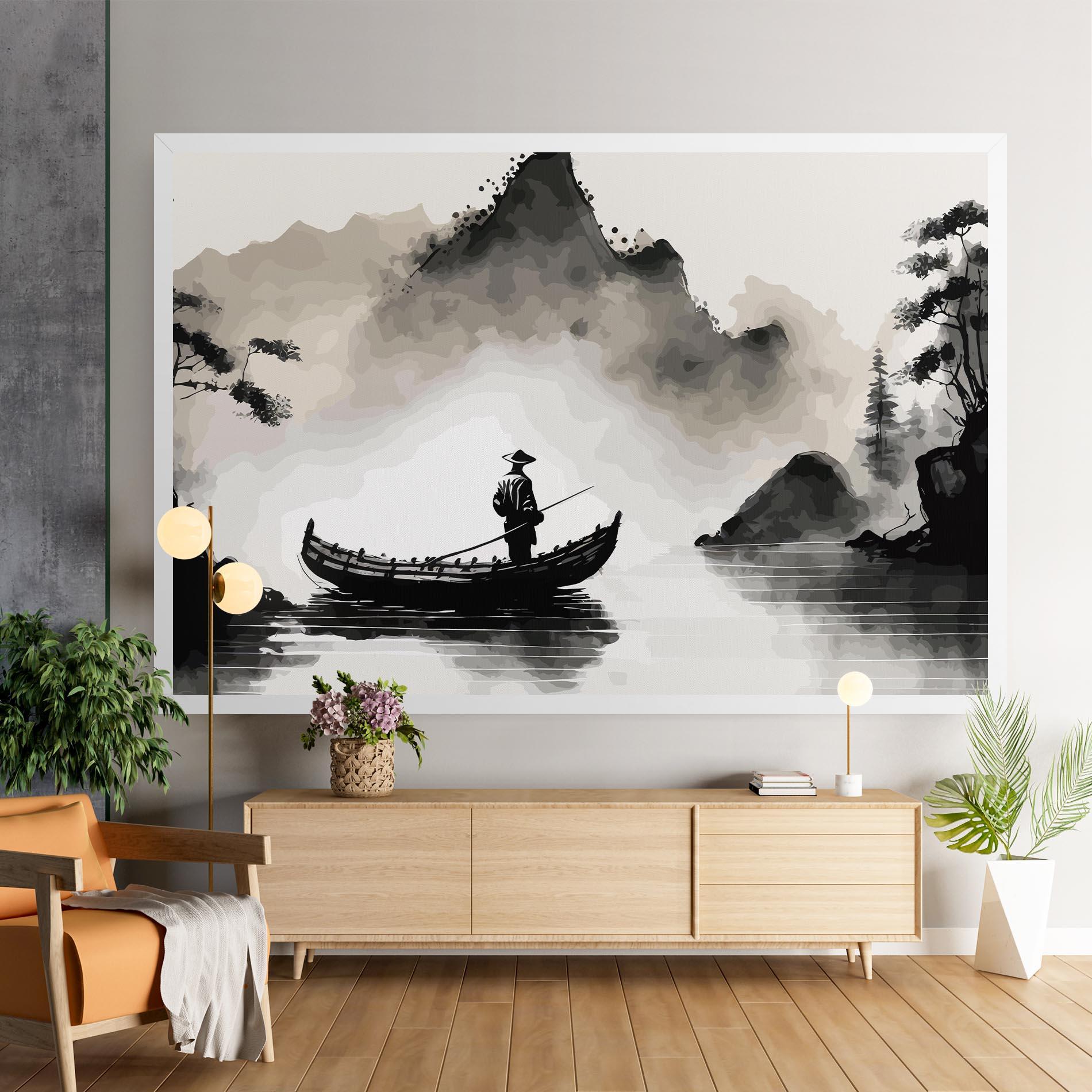 Leinwandbild Black Ink Boat mockup 9