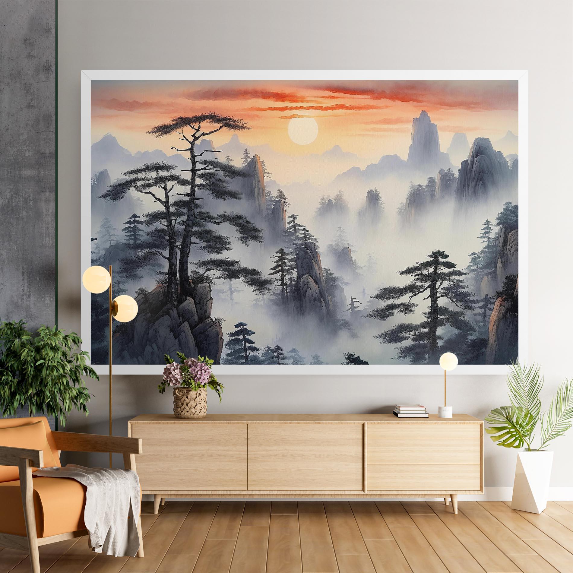 Leinwandbild Fog Trees mockup 9