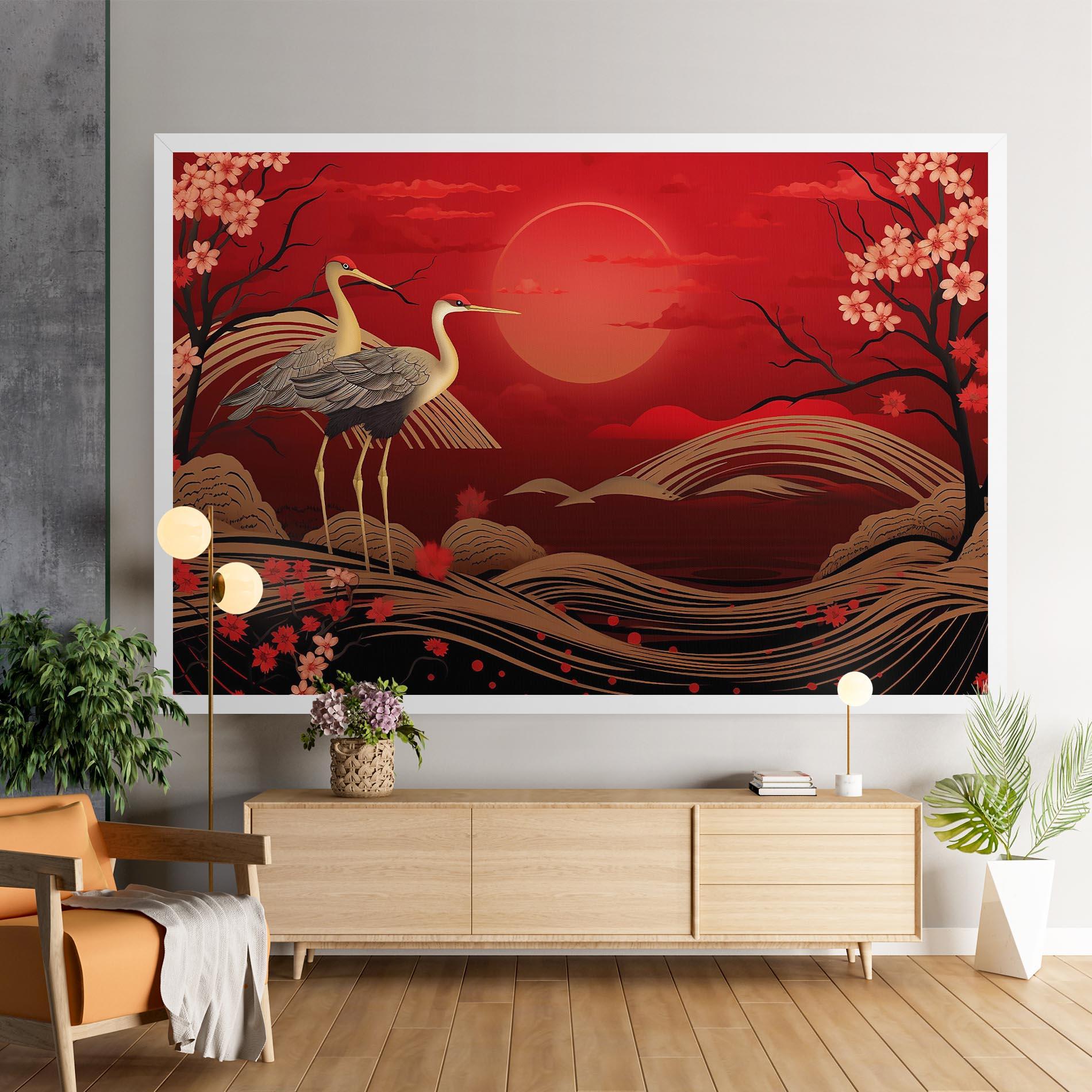 Leinwandbild Gold Landscape Painting mockup 9