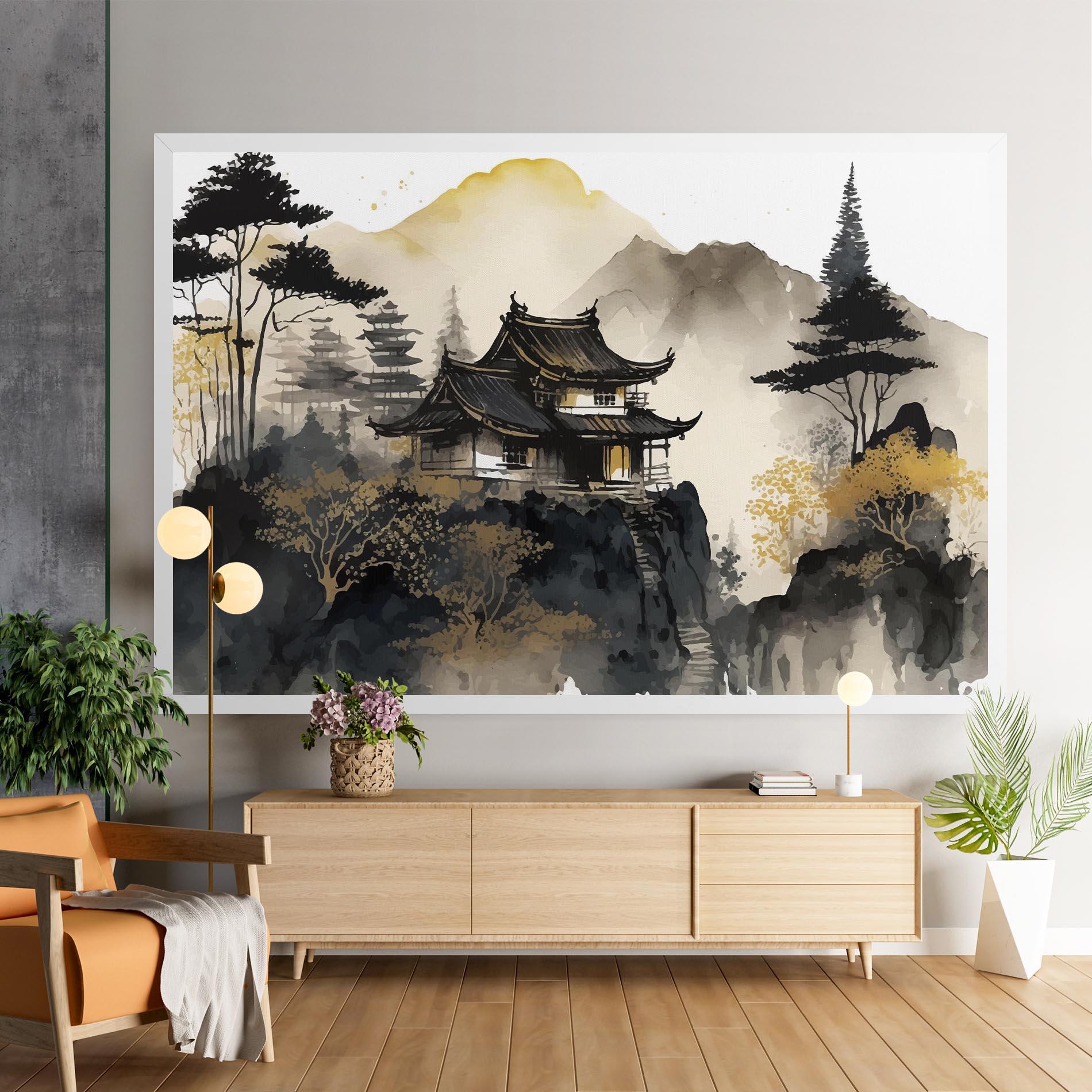 Leinwandbild Japanese Temple mockup 9