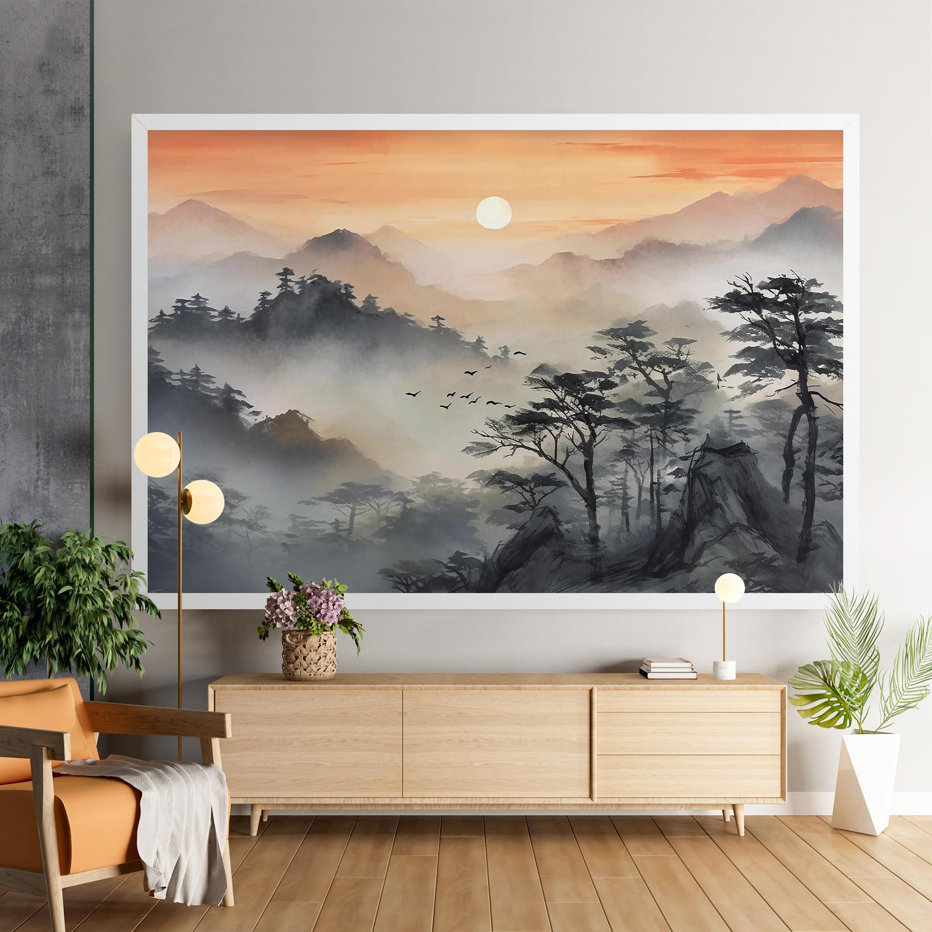 Leinwandbild Sunset Fog mockup 9