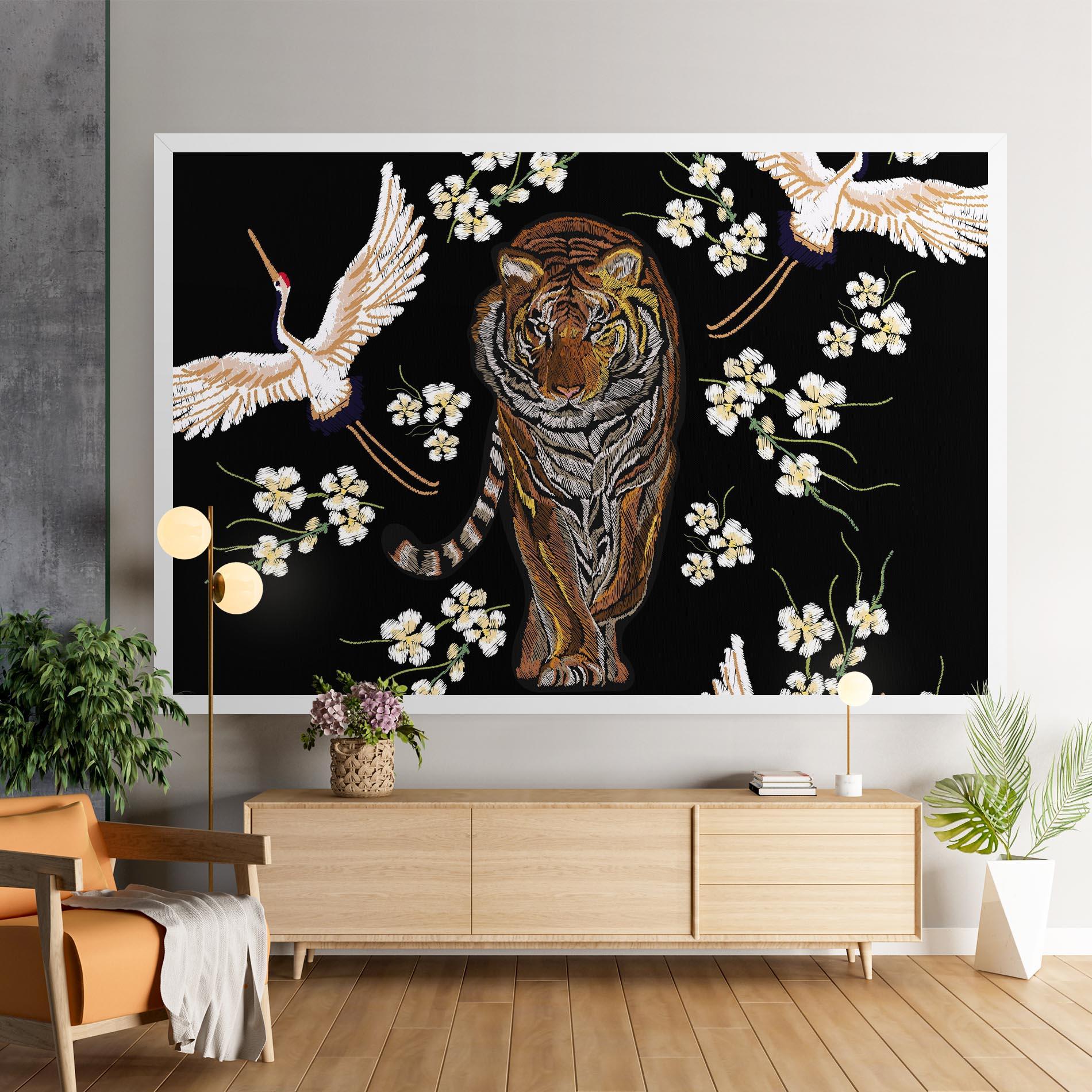 Leinwandbild Tiger Birds Art mockup 9