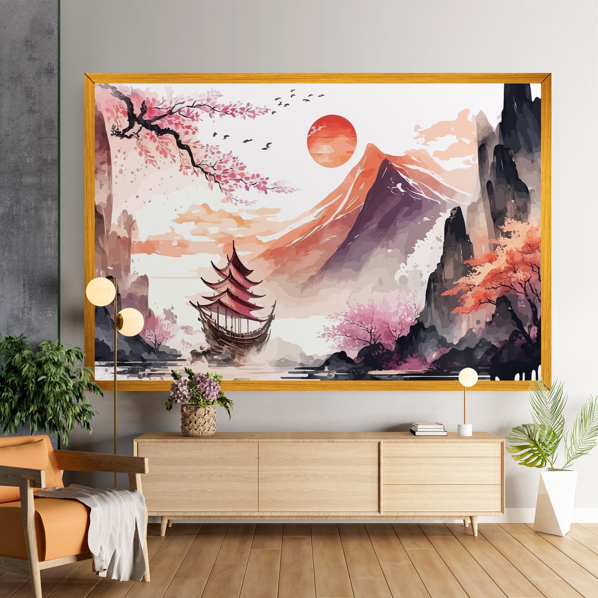 Leinwandbild Asiatic Purple Mountain mockup 9
