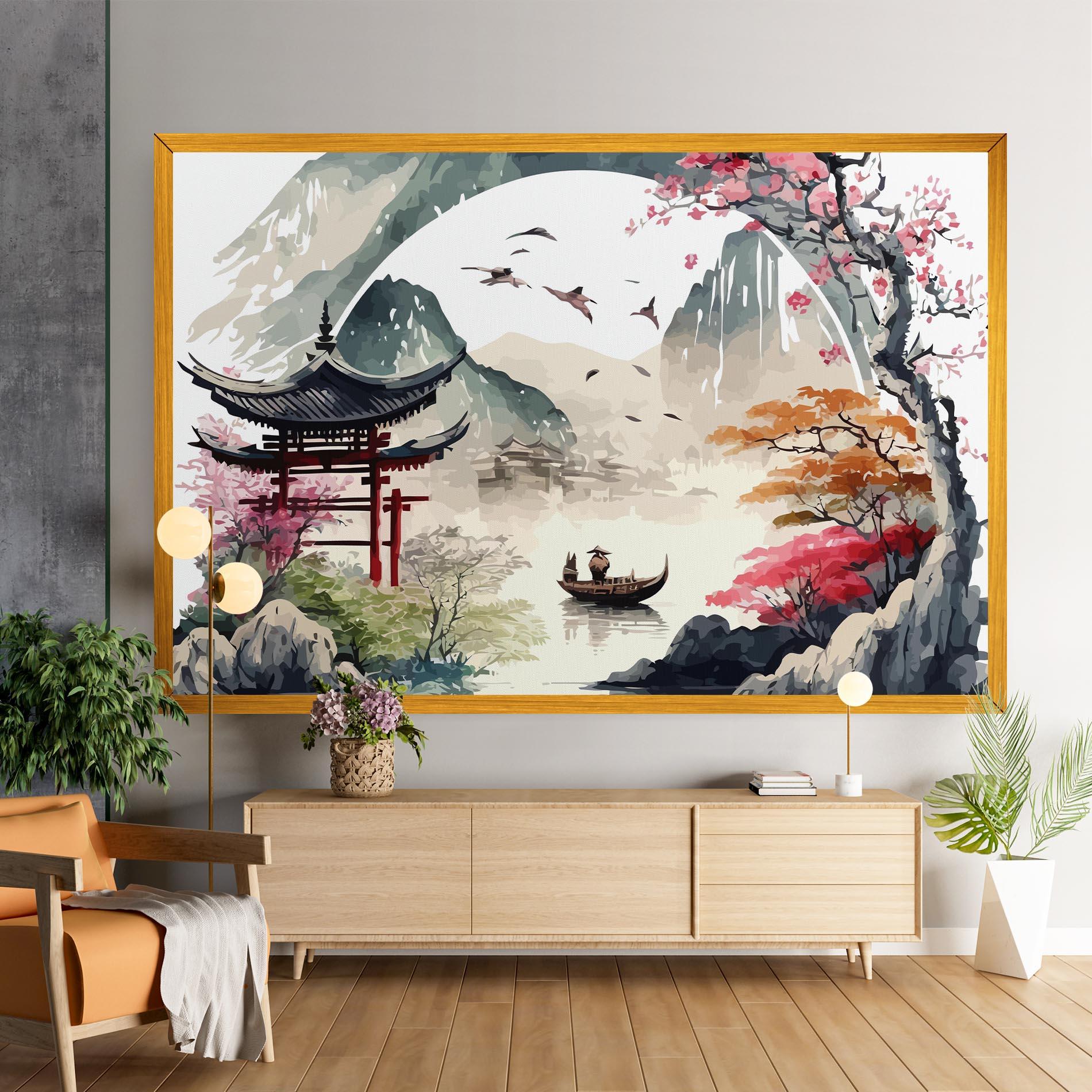 Leinwandbild Beautiful Asiatic View mockup 9