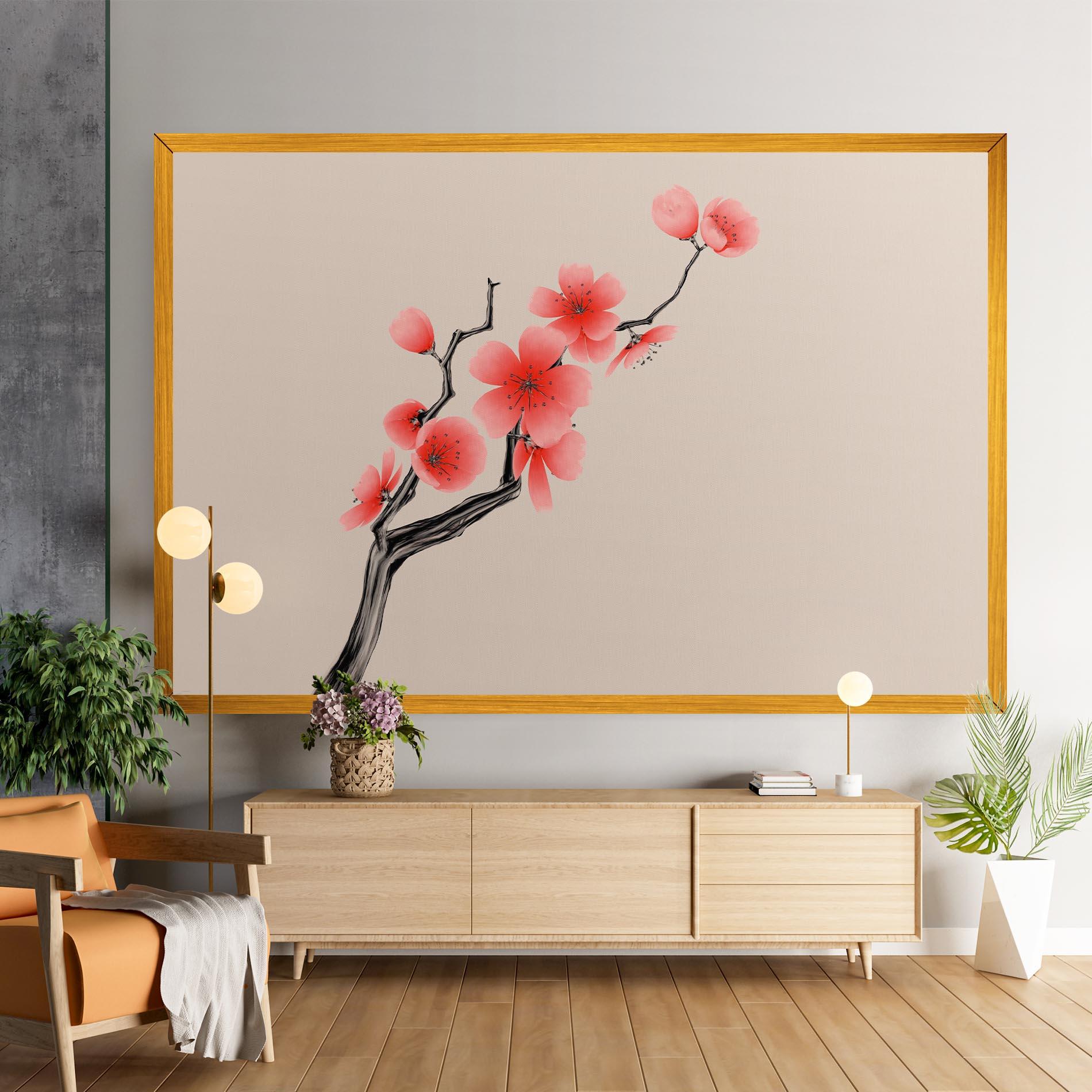 Leinwandbild Chinese Plum Blossom mockup 9