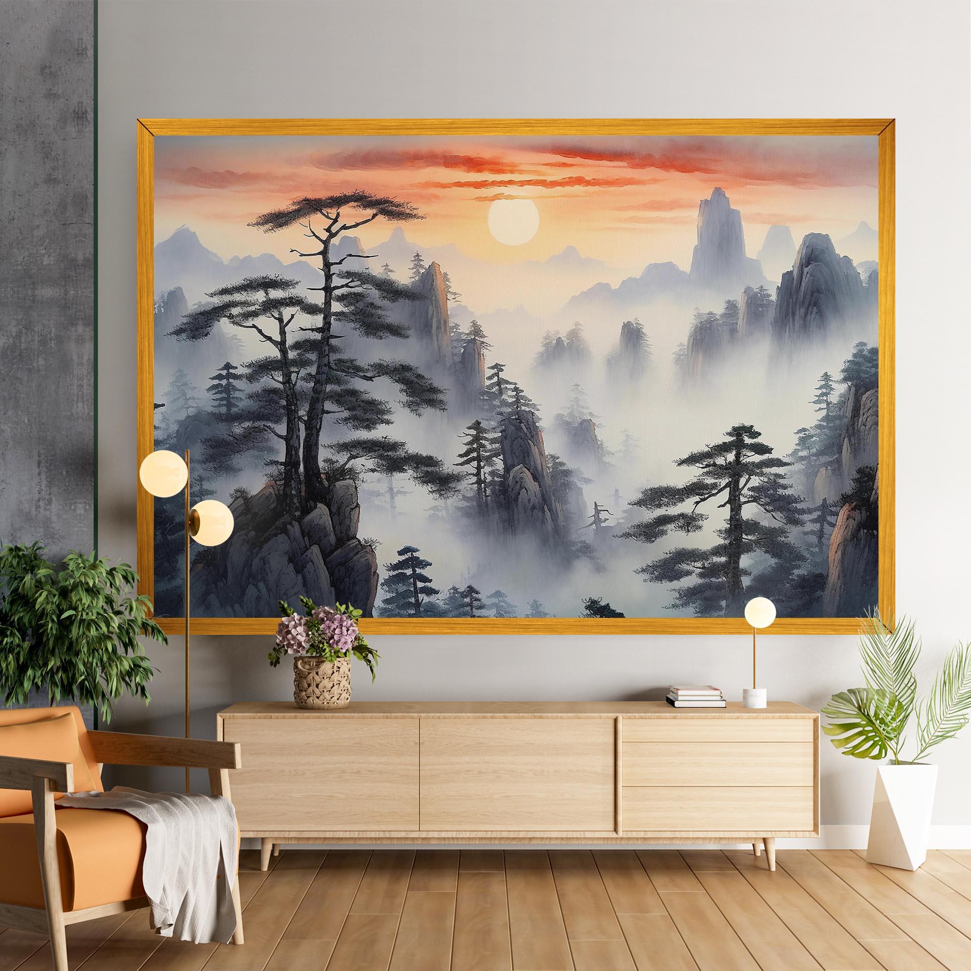 Leinwandbild Fog Trees mockup 9