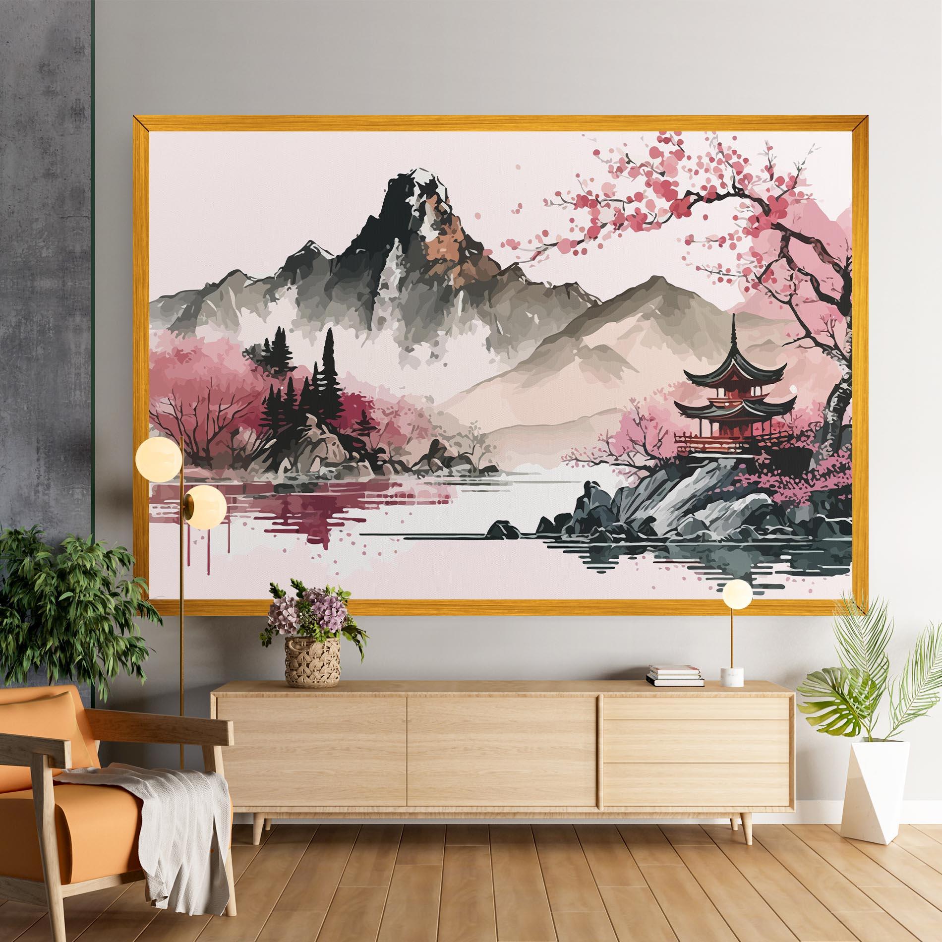 Leinwandbild Pink Asian View mockup 9
