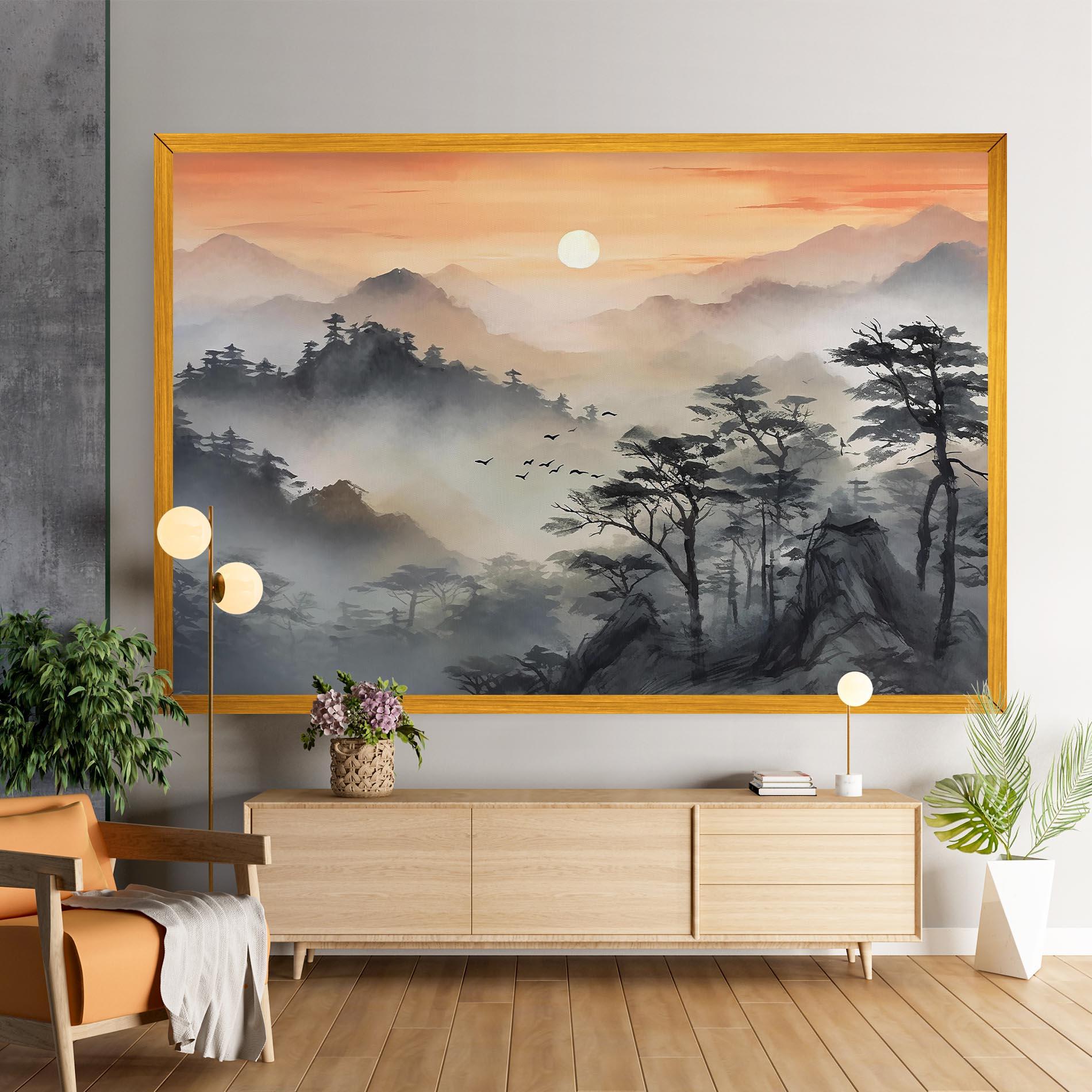 Leinwandbild Sunset Fog mockup 9