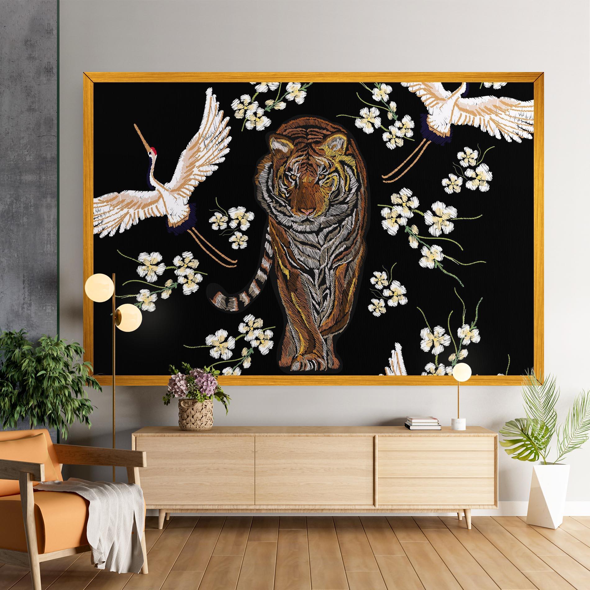 Leinwandbild Tiger Birds Art mockup 9