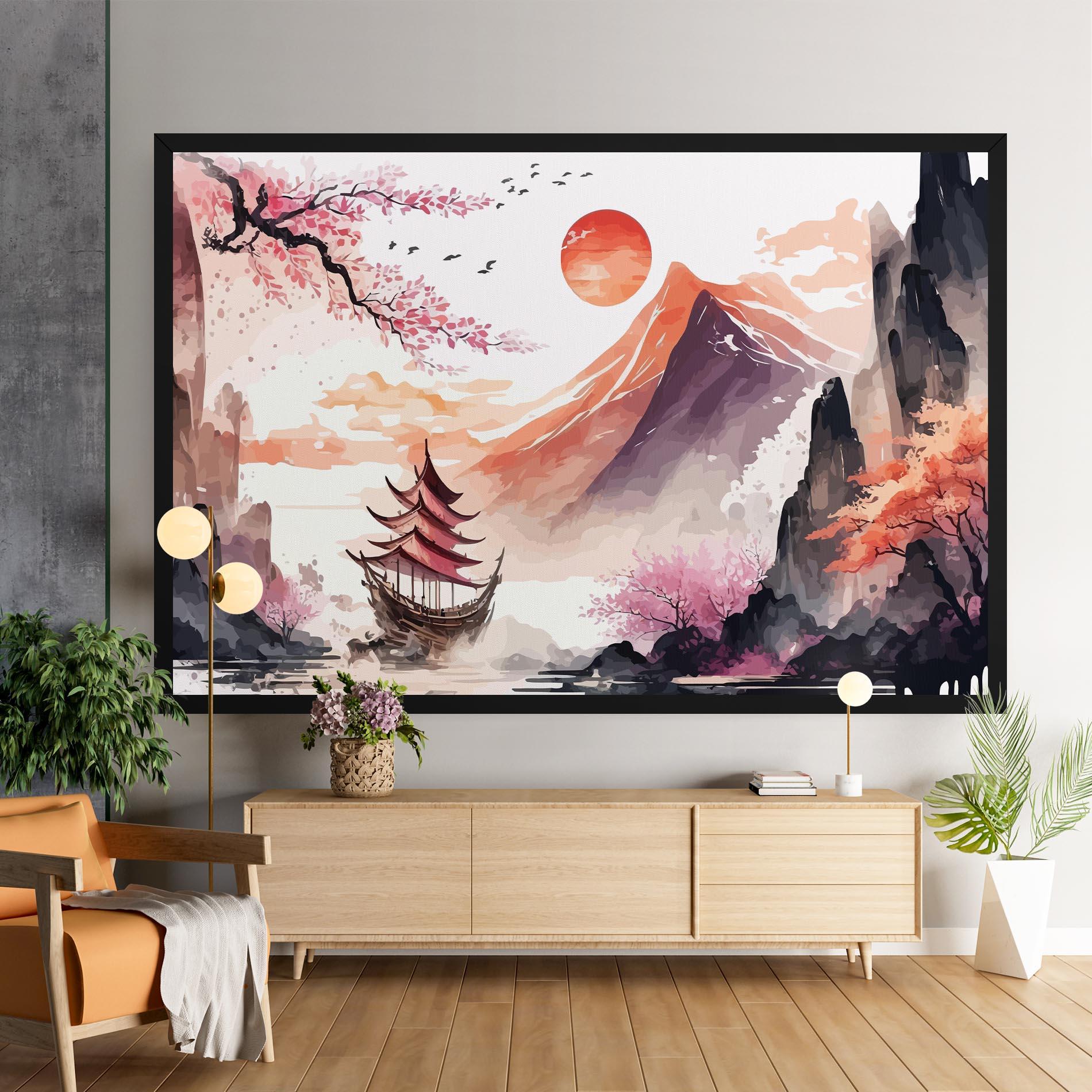 Leinwandbild Asiatic Purple Mountain mockup 9