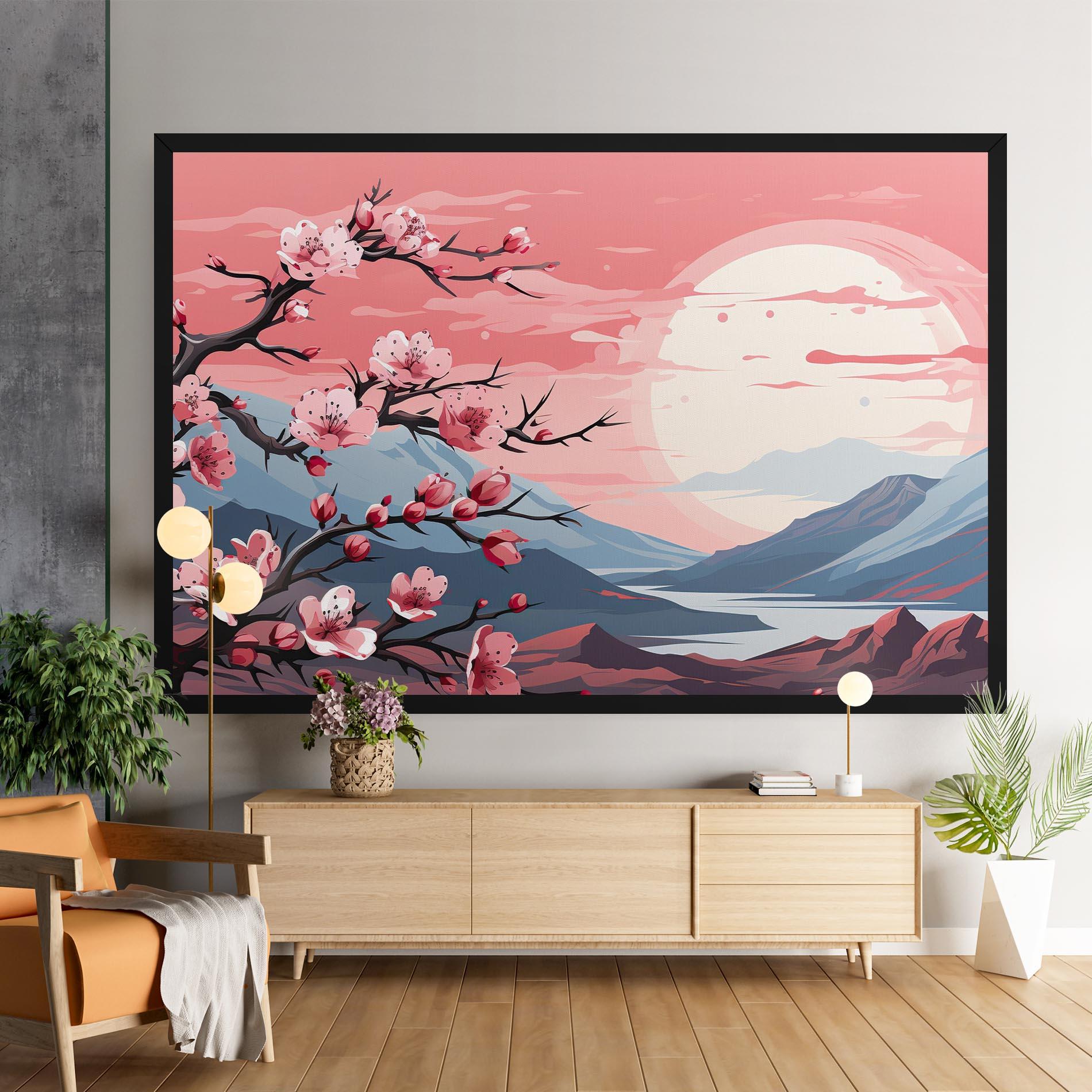 Leinwandbild Chinese Cherry Blossoms mockup 9