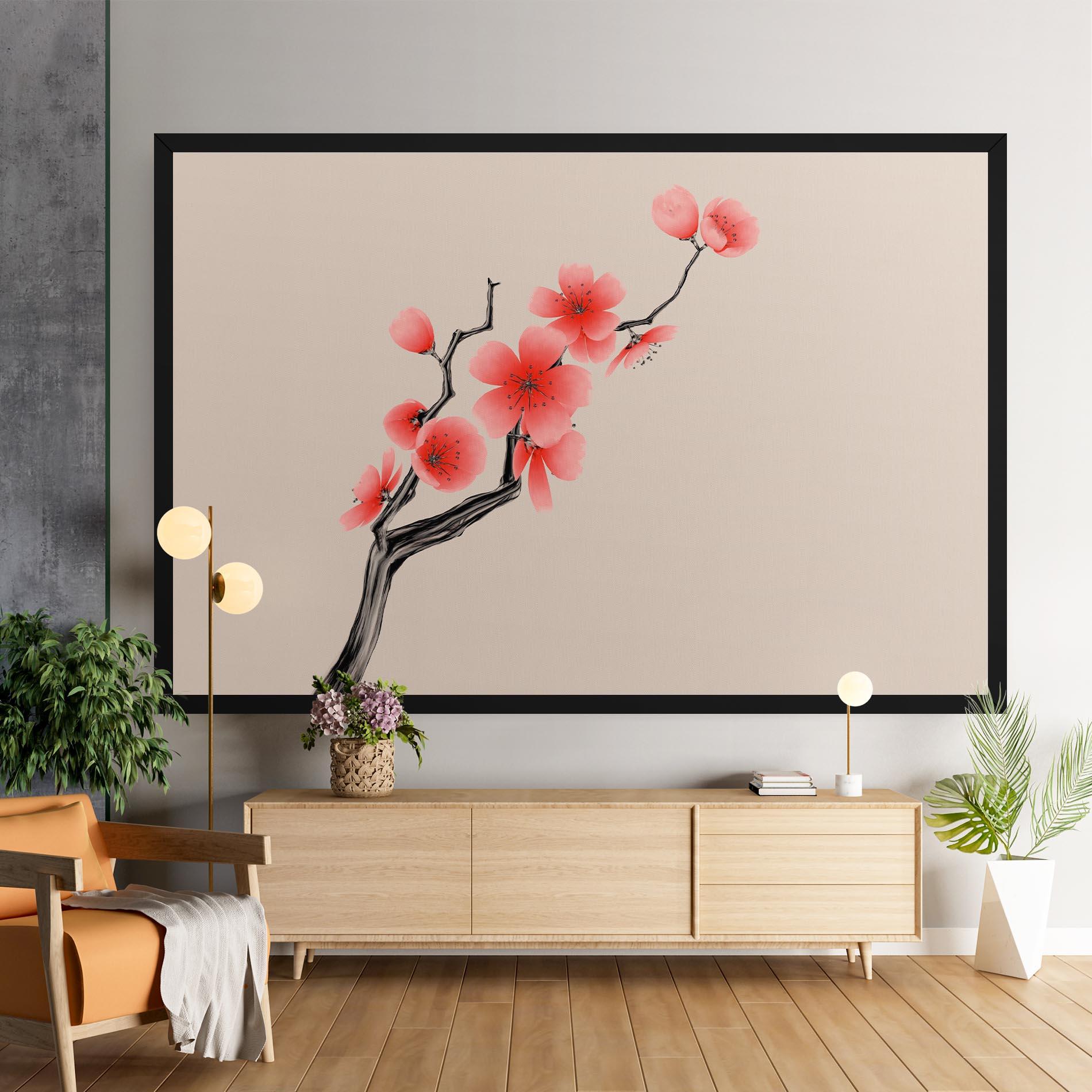 Leinwandbild Chinese Plum Blossom mockup 9