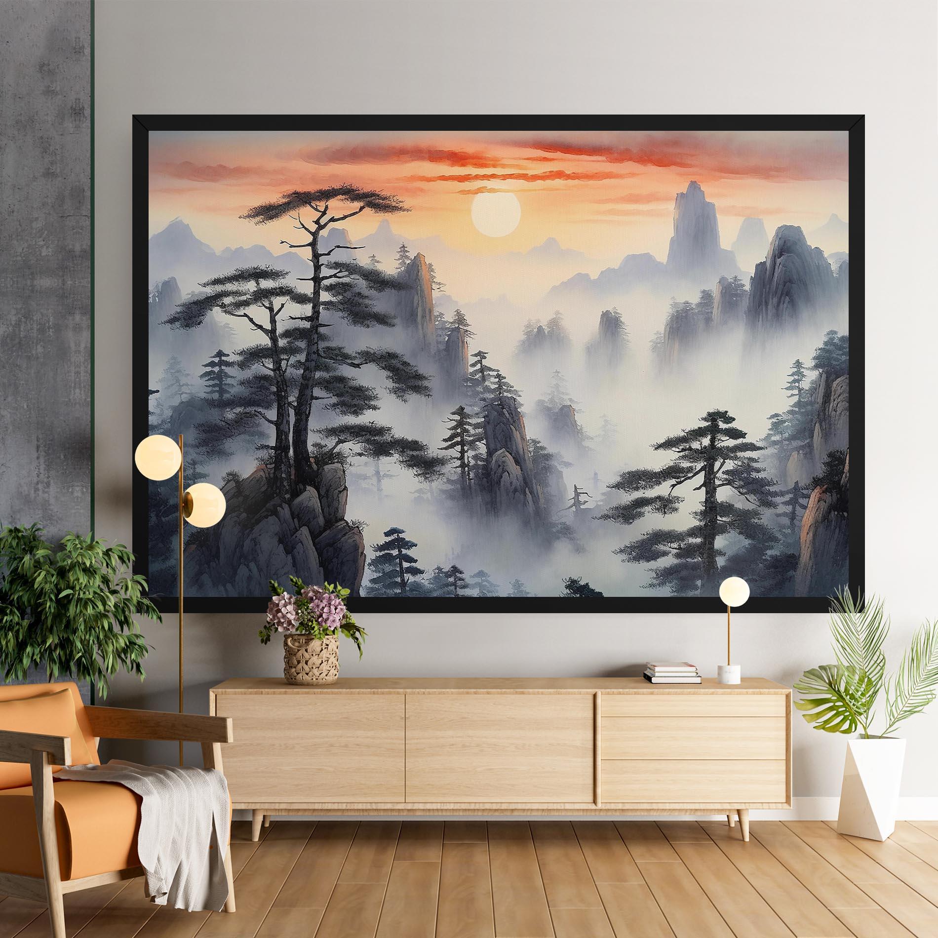 Leinwandbild Fog Trees mockup 9