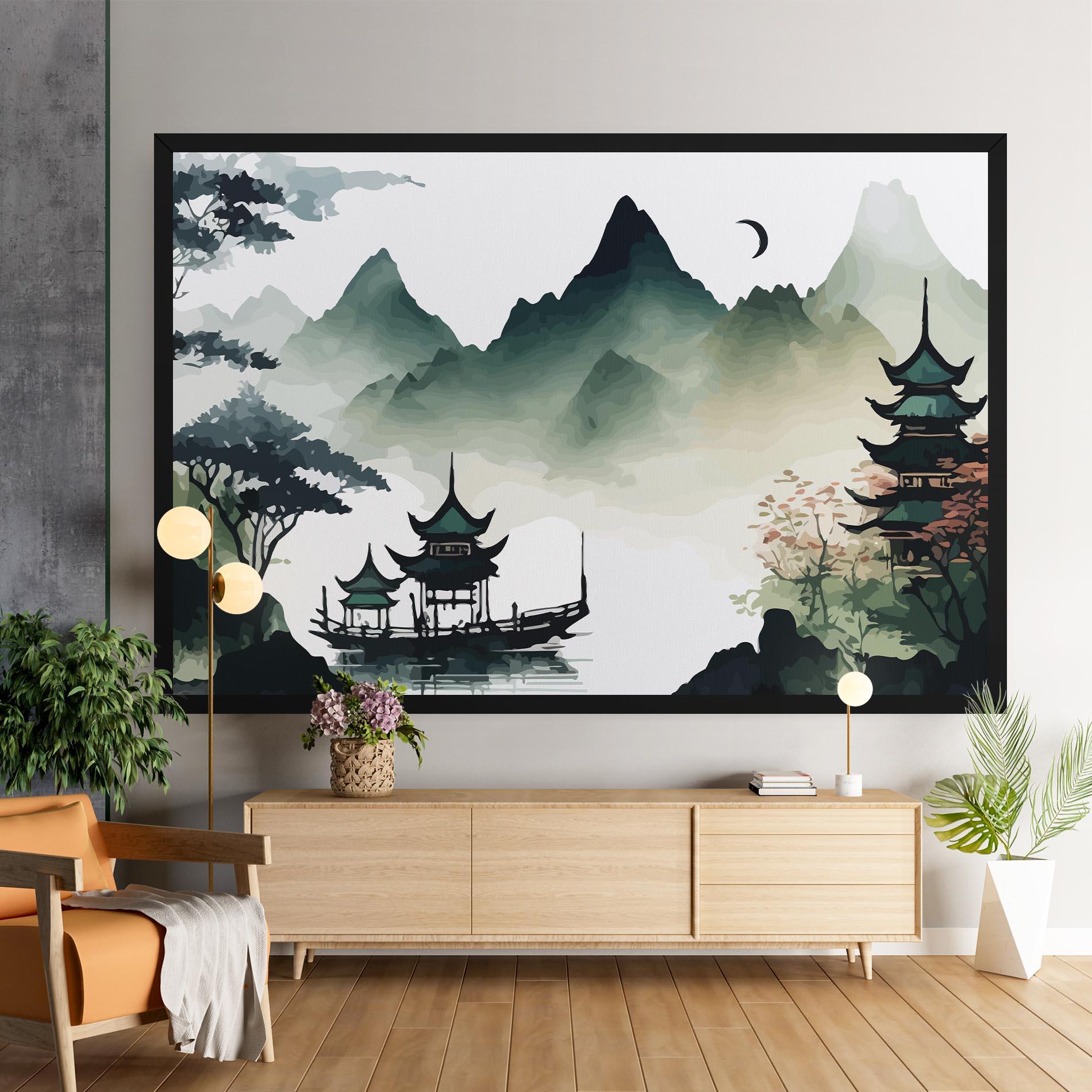 Leinwandbild Green Mountain Moon mockup 9